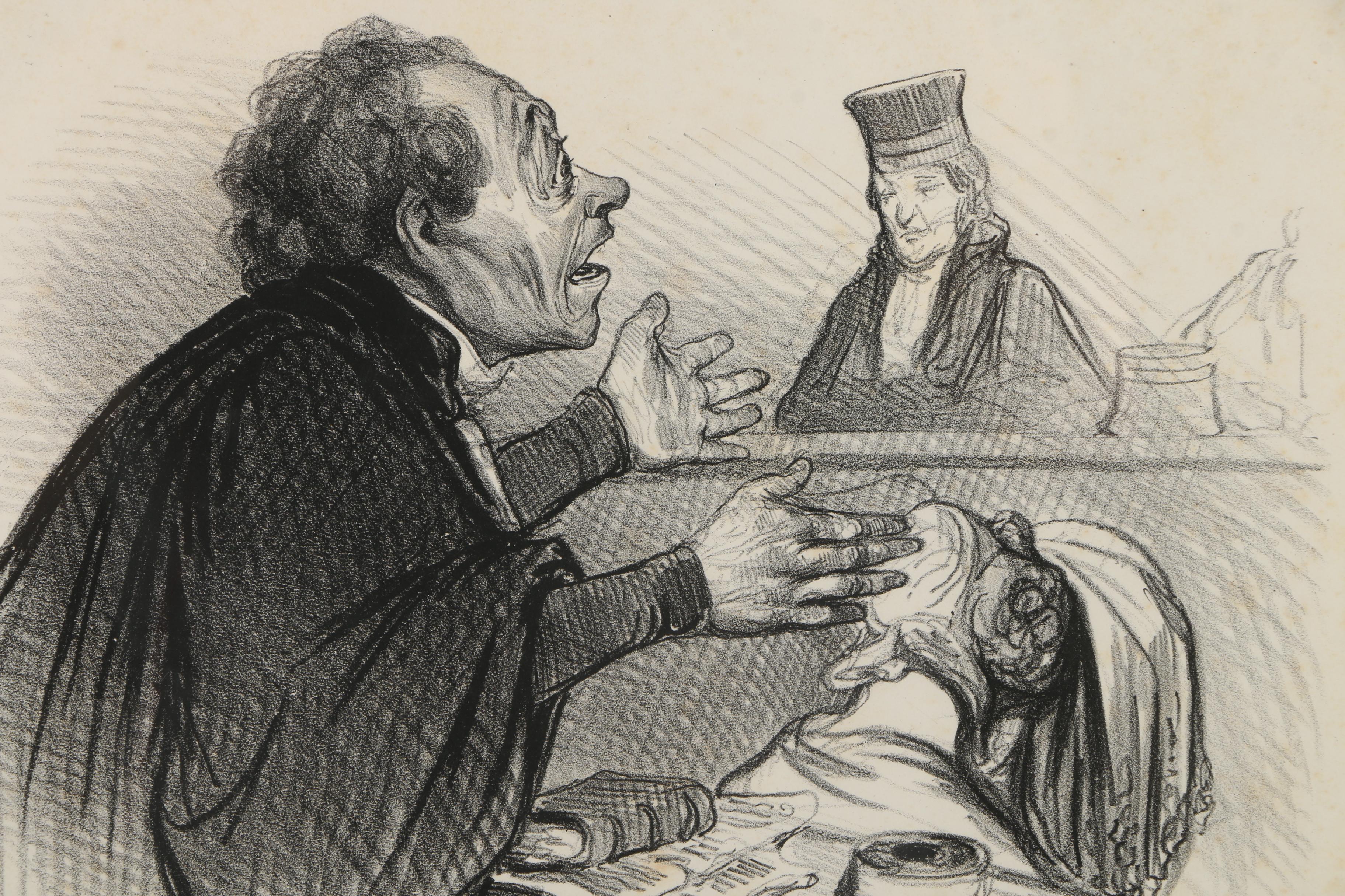 Collection of Honore Daumier Lithographs on Paper