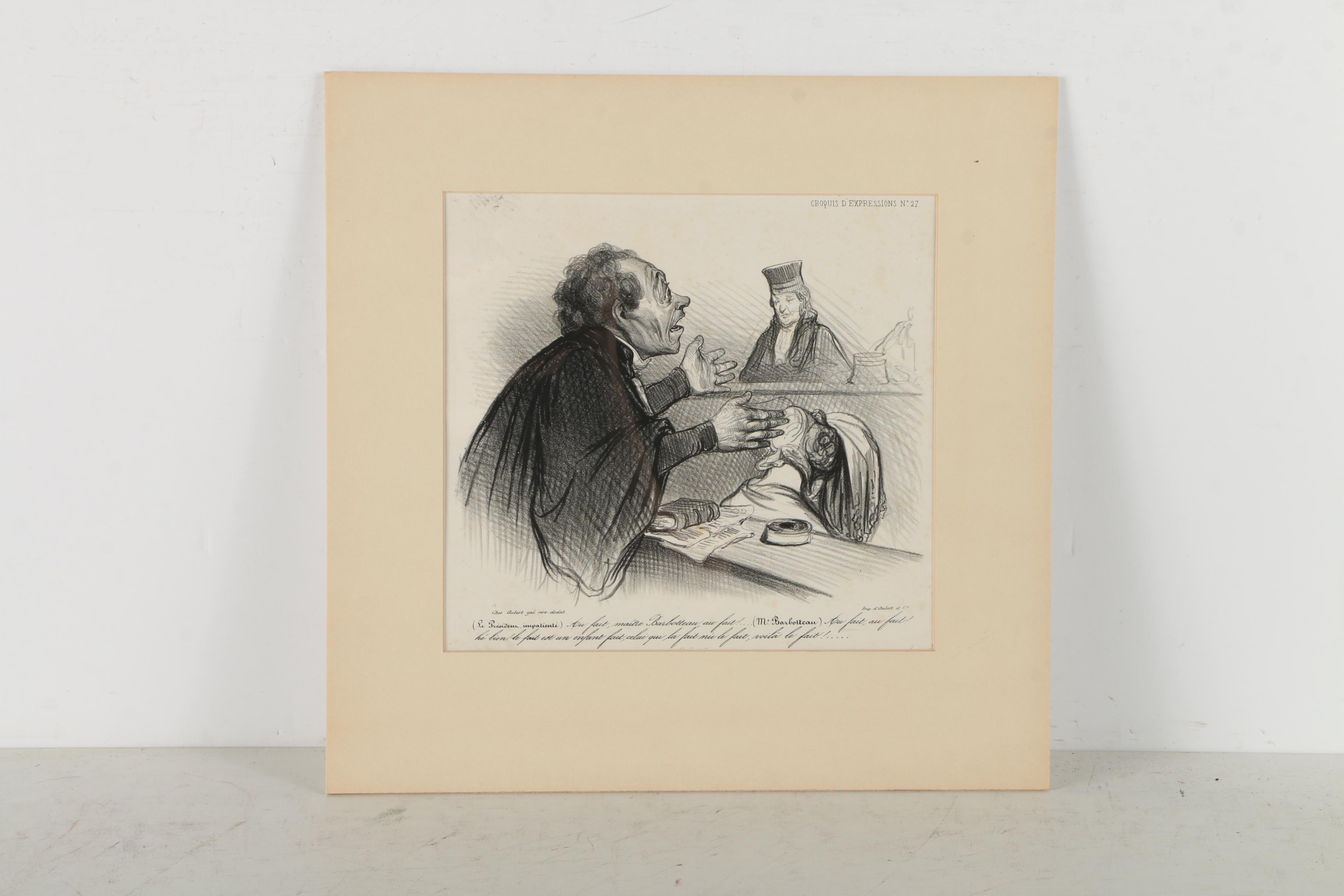 Collection of Honore Daumier Lithographs on Paper