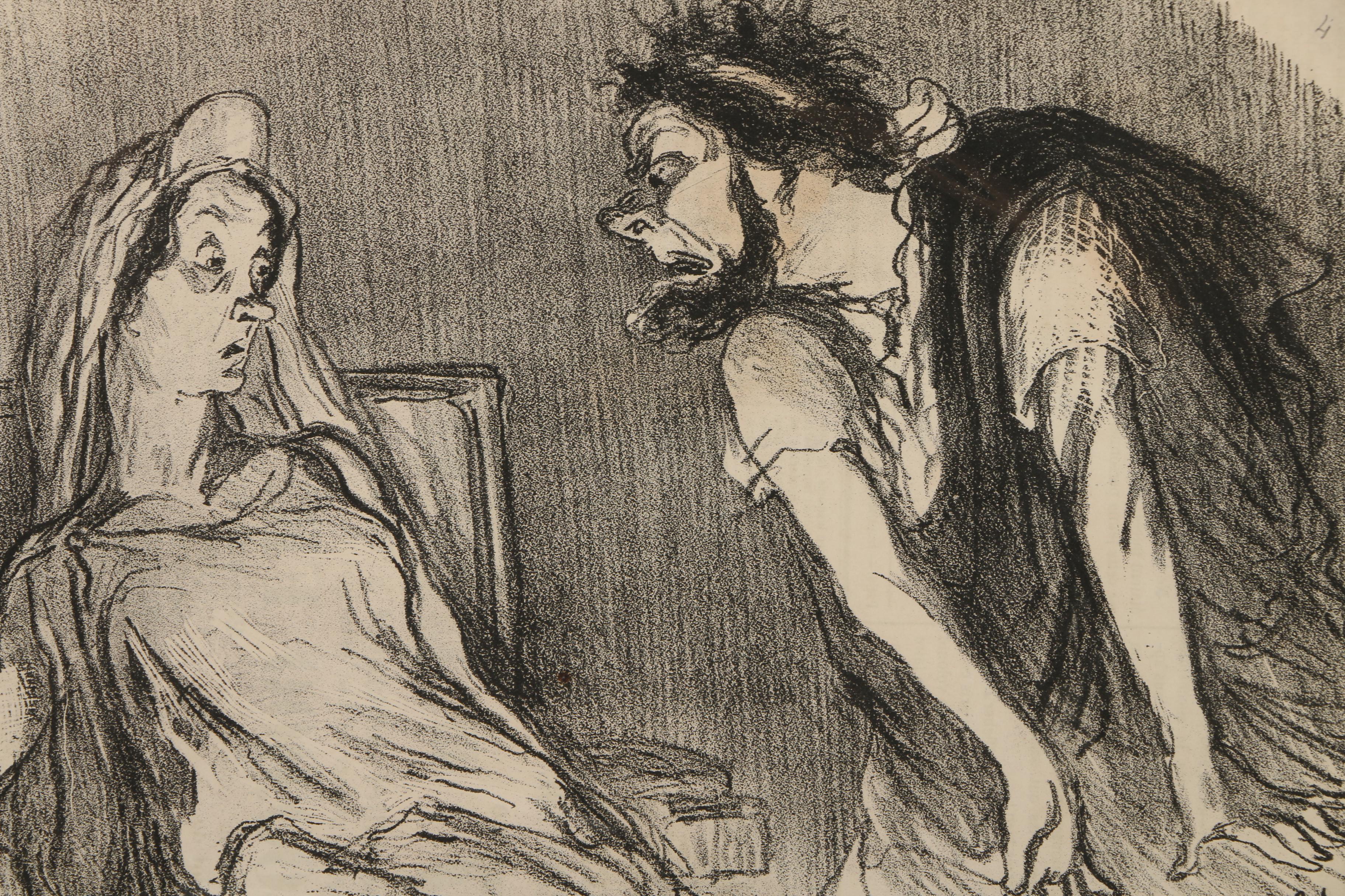 Collection of Honore Daumier Lithographs on Paper