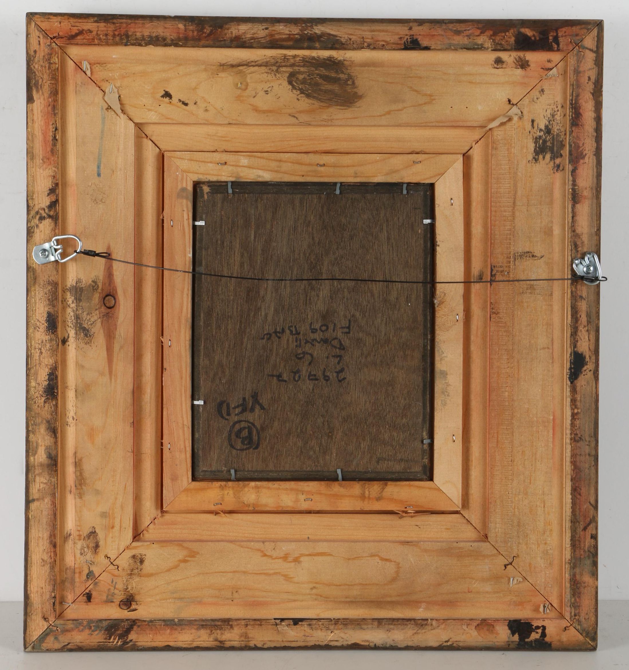 Oil Painting on Wood Panel of Anthropomorphic Dog