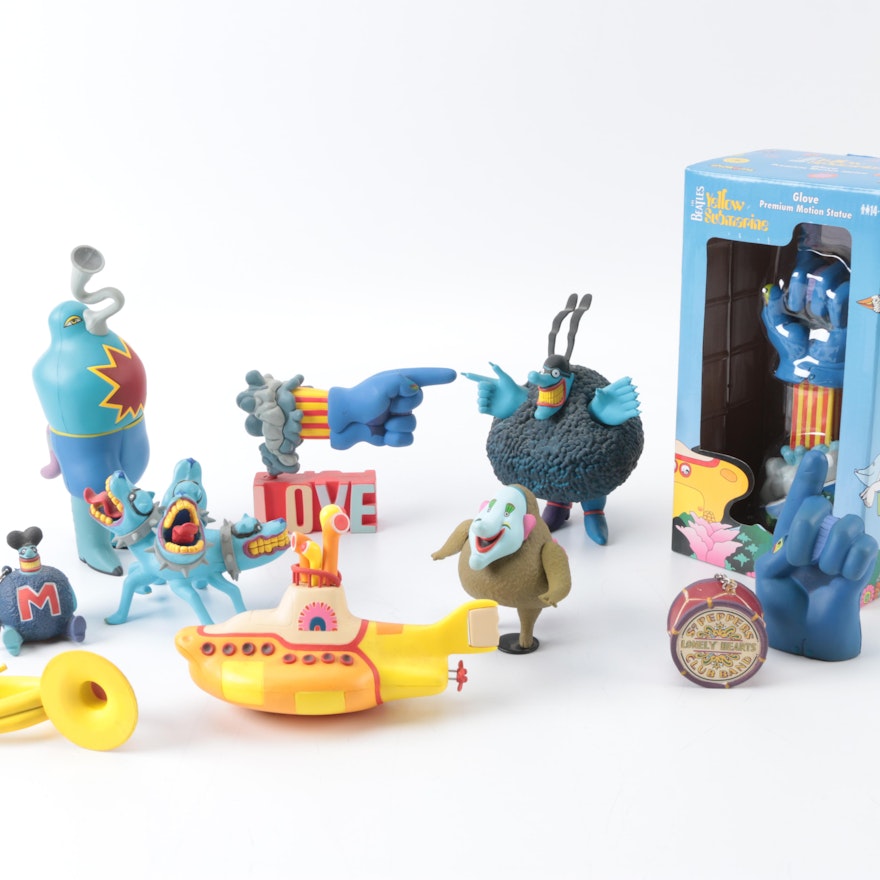 "Yellow Submarine" Figures and Dreadful Flying Glove Statue