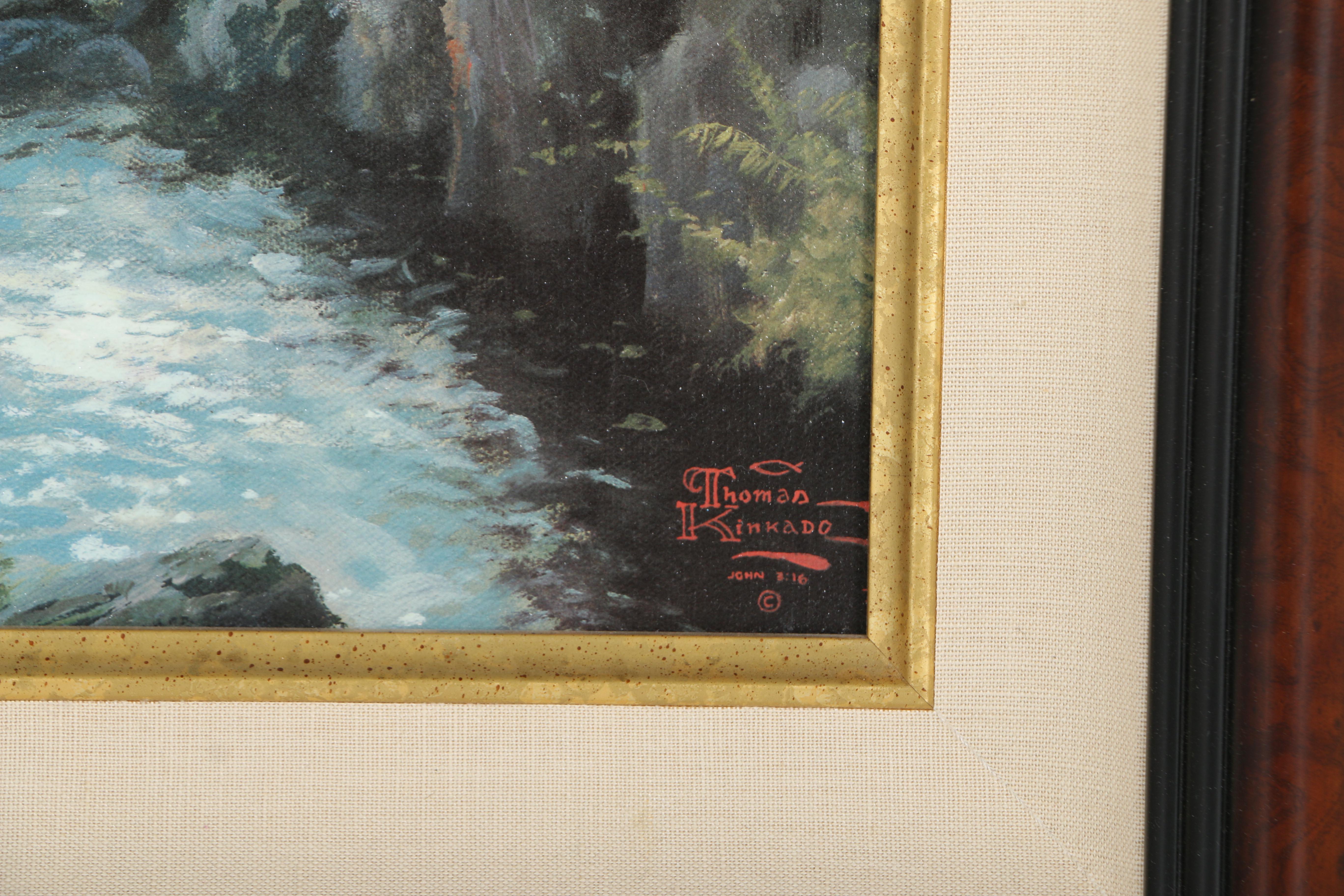 Thomas Kinkade Limited Edition Embellished Offset Lithograph "Bridge of Faith"