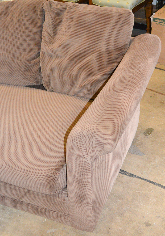 Brown Velour Sofa
