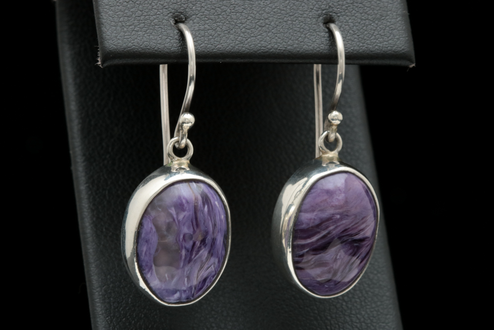 Sterling Silver Charoite Earrings