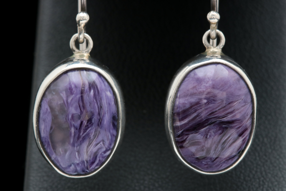 Sterling Silver Charoite Earrings