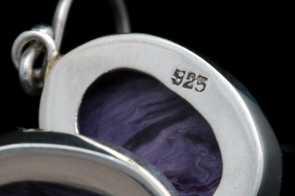 Sterling Silver Charoite Earrings