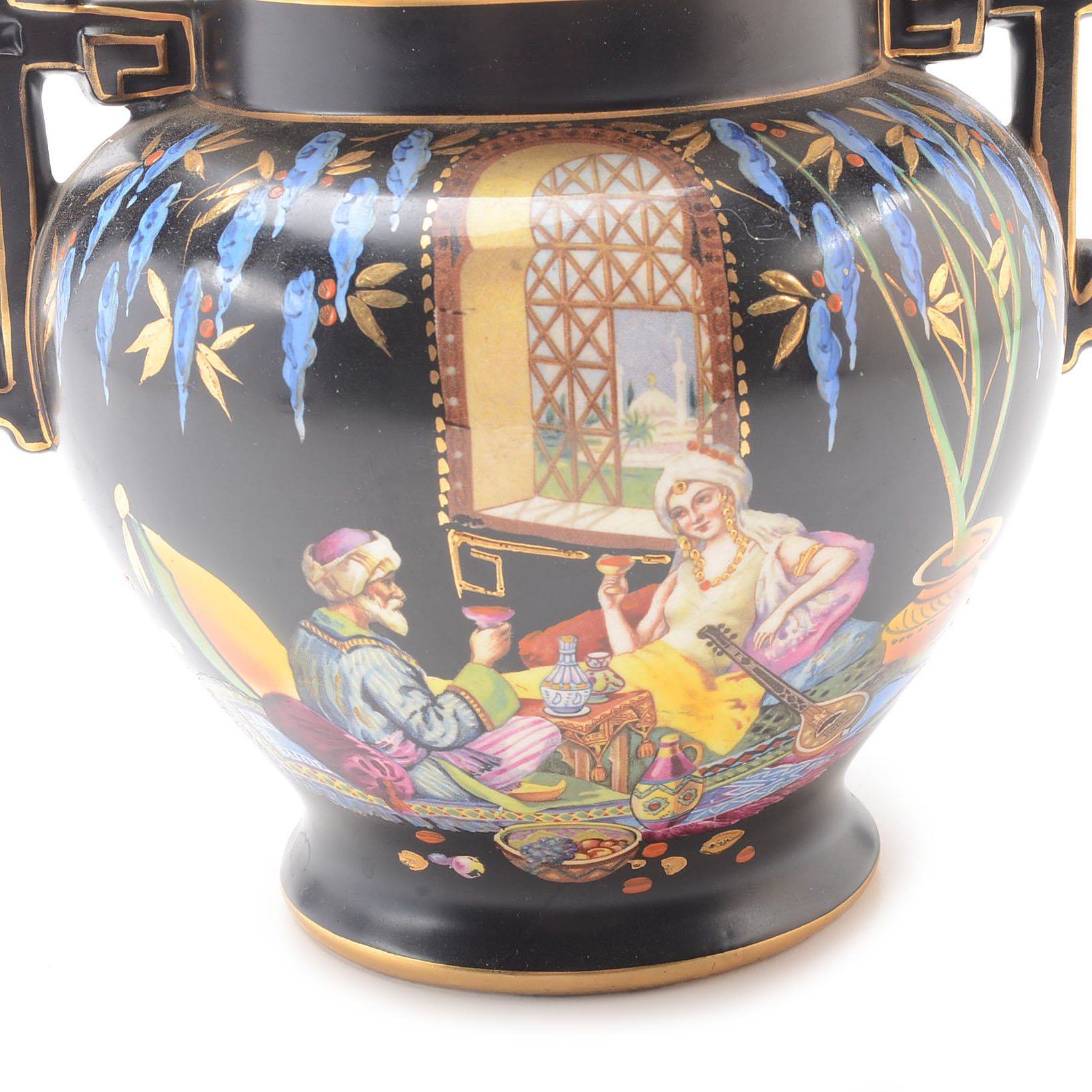 English Falcon Ware Vase