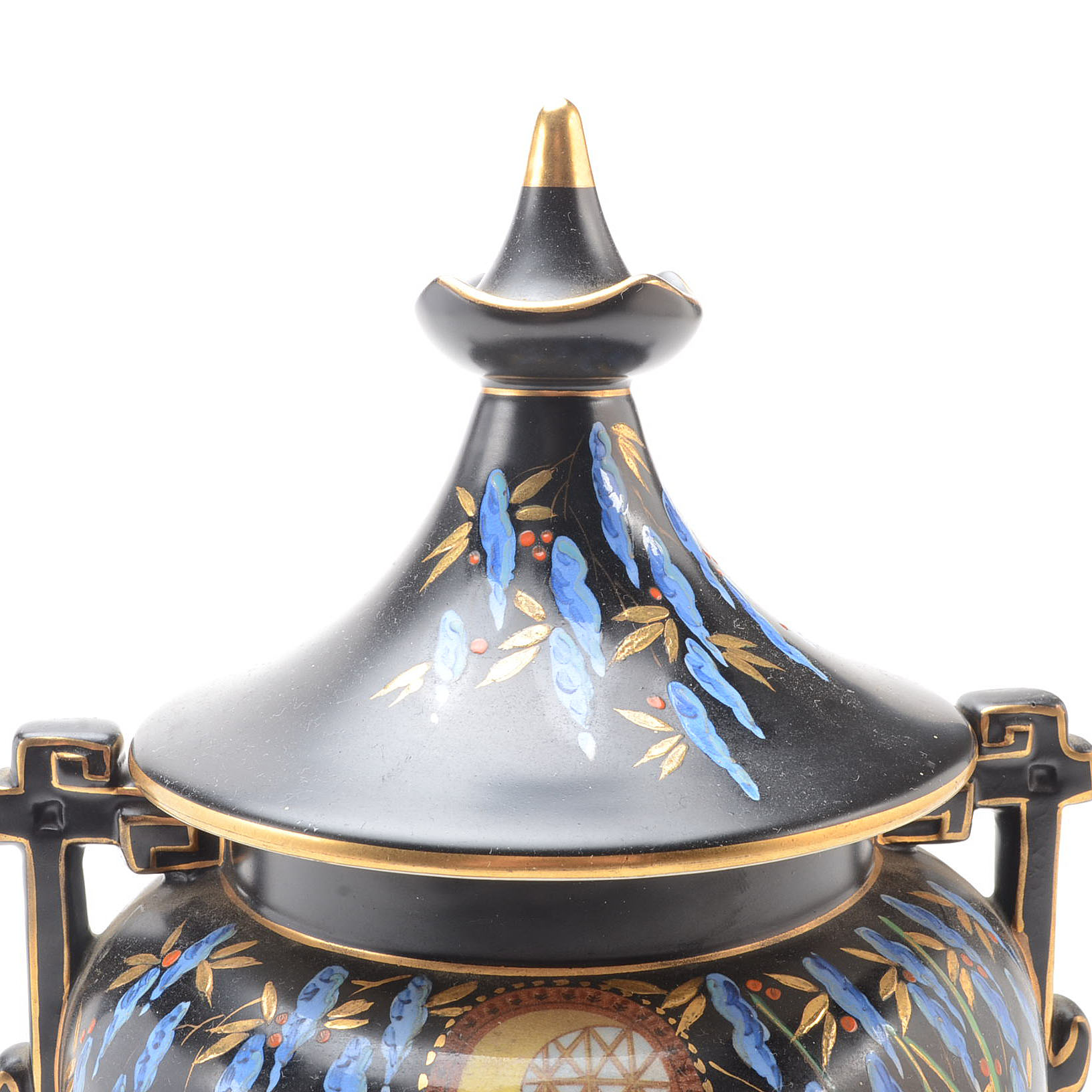 English Falcon Ware Vase