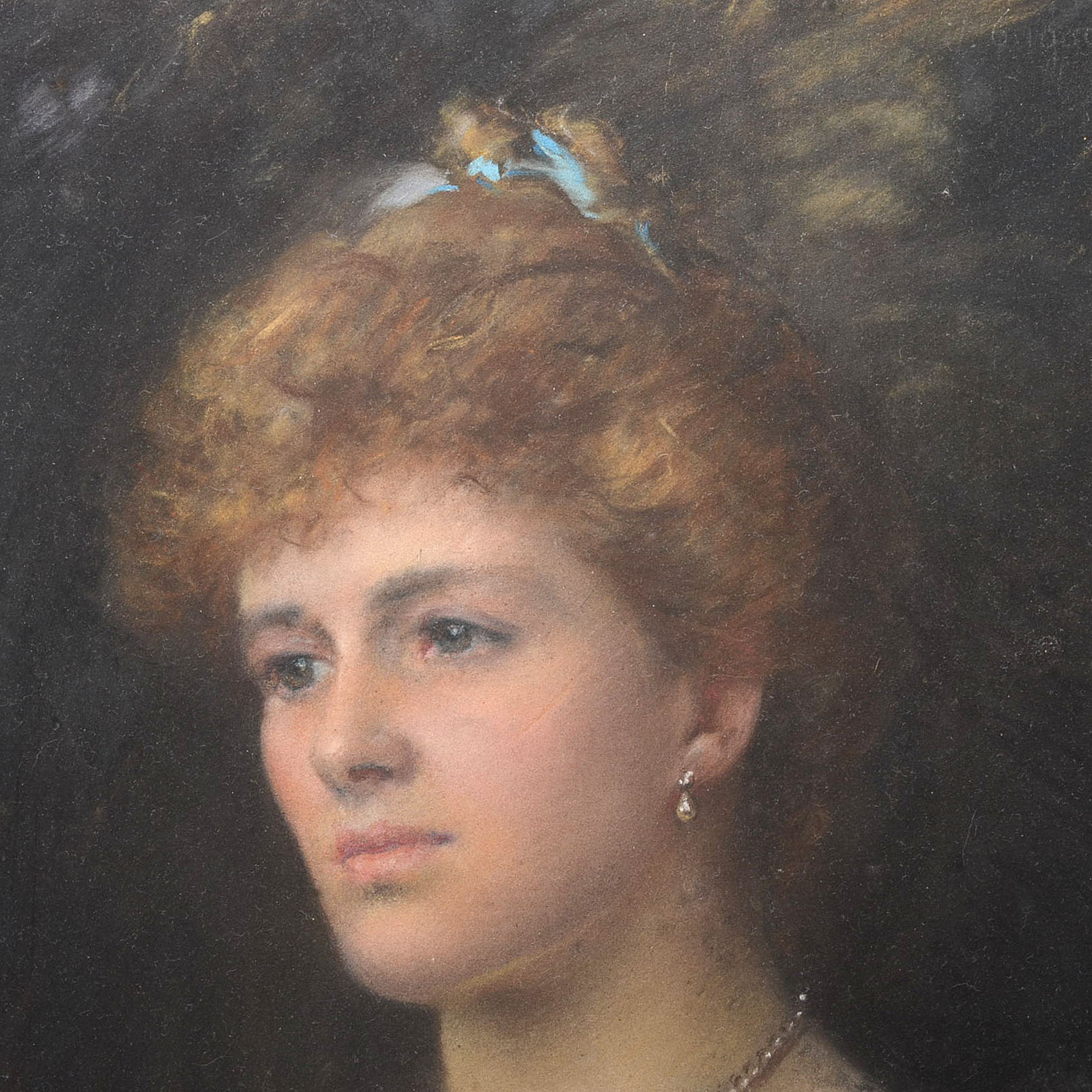 Marie Miles Original Pastel Drawing on Paperboard