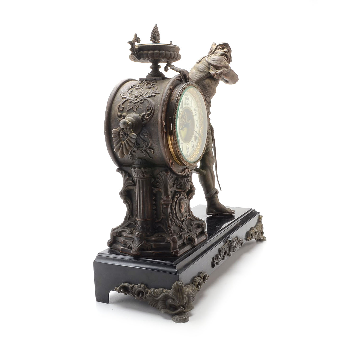 New Haven Roman Gladiator Figural Clock