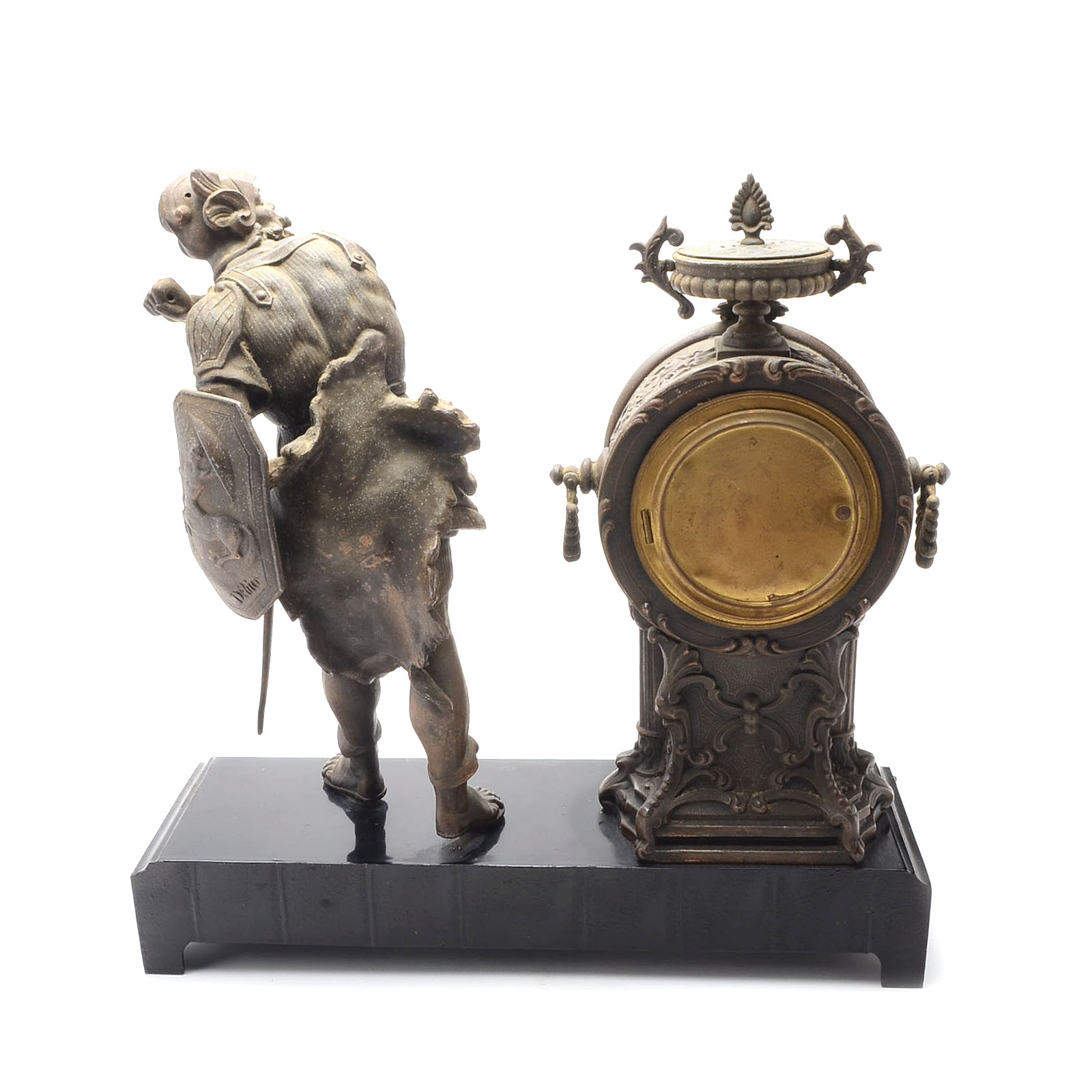 New Haven Roman Gladiator Figural Clock