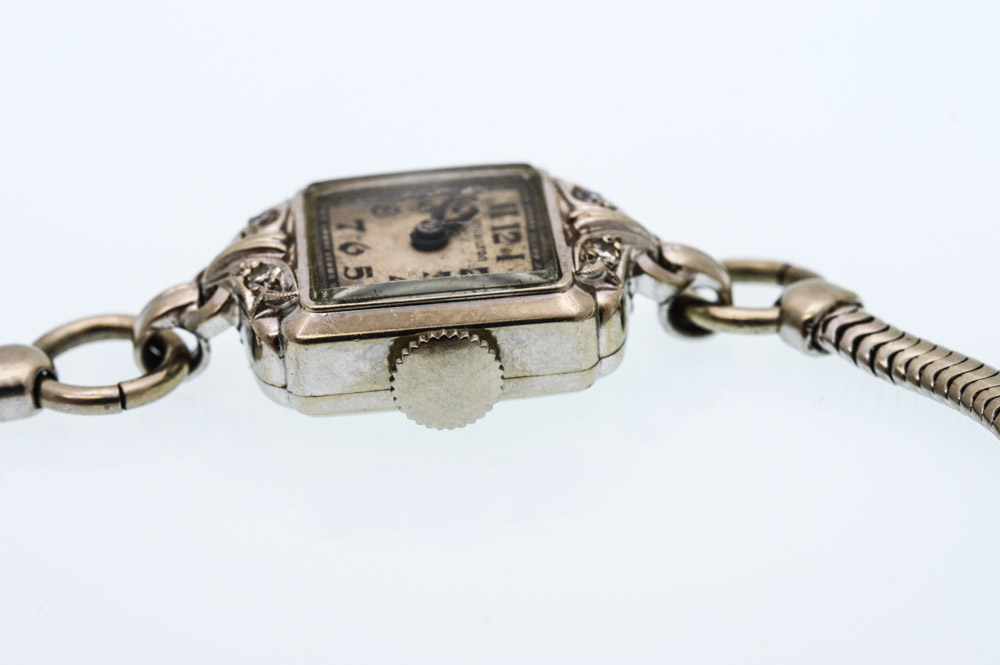 14K White Gold Diamond Hamilton and Diamond Gruen Watches