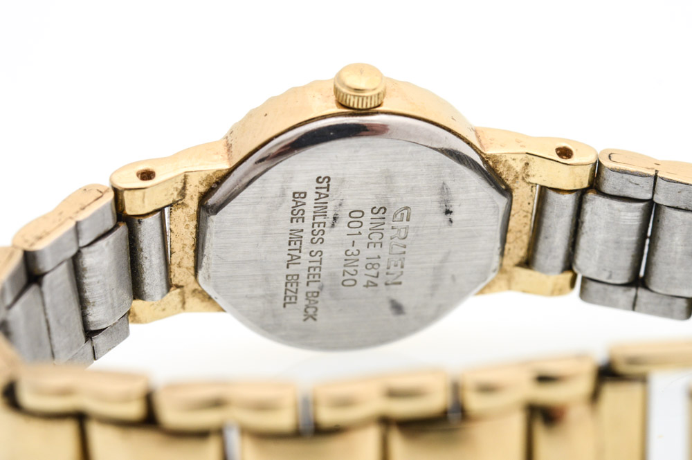 14K White Gold Diamond Hamilton and Diamond Gruen Watches