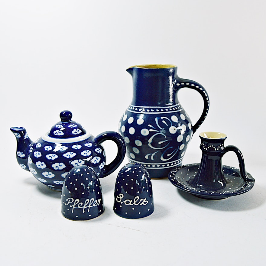 Chinese and German Blue and White Pottery
