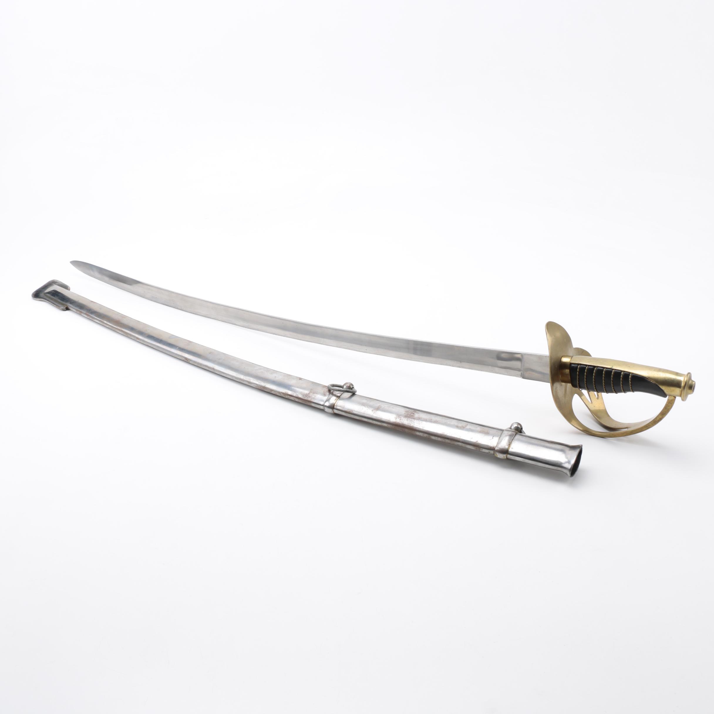 Replica US Civil War Cavalry Saber In Metal Scabbard