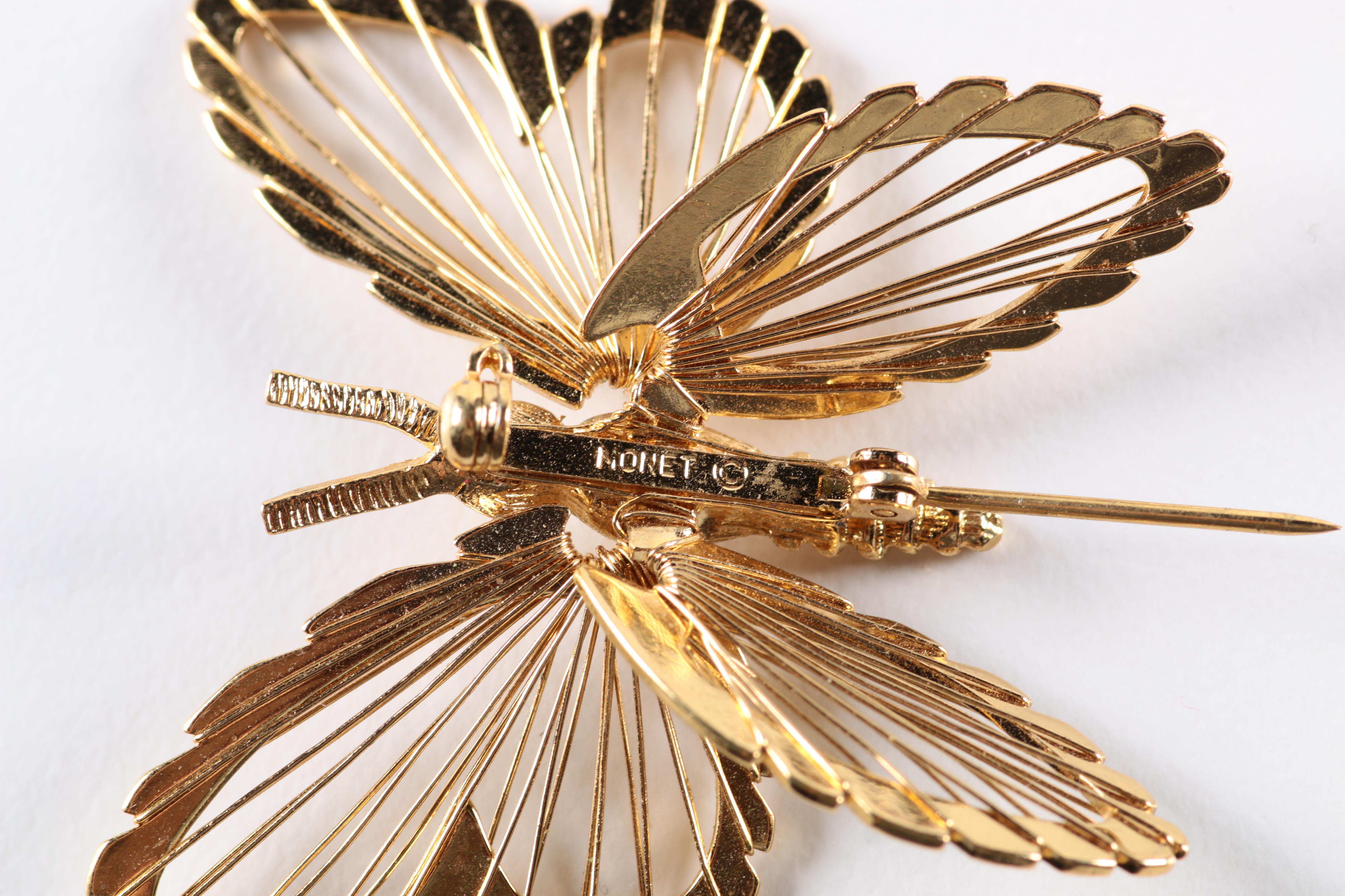 Vintage Gilded Costume Jewelry Including Monet