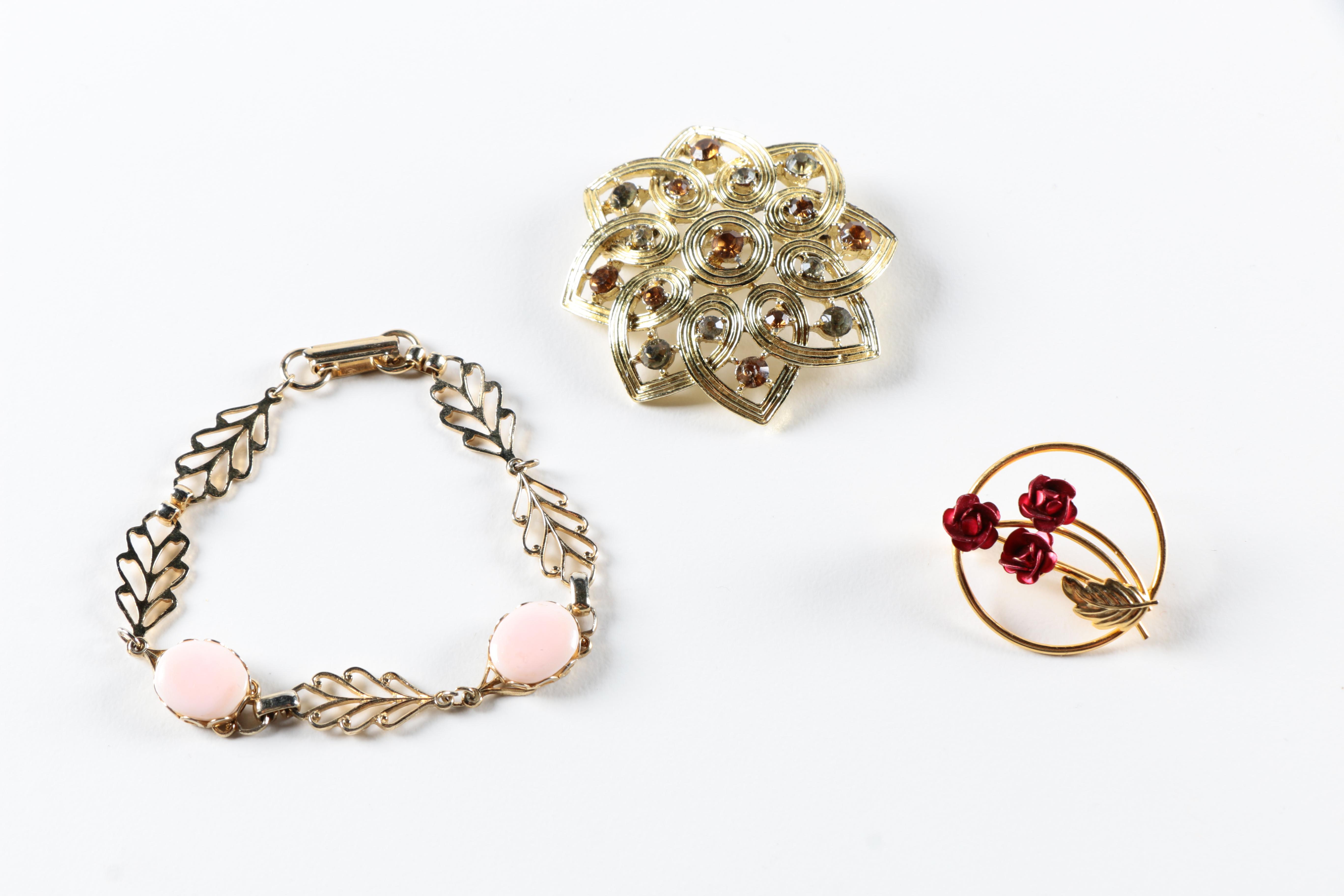 Vintage Gilded Costume Jewelry Including Monet