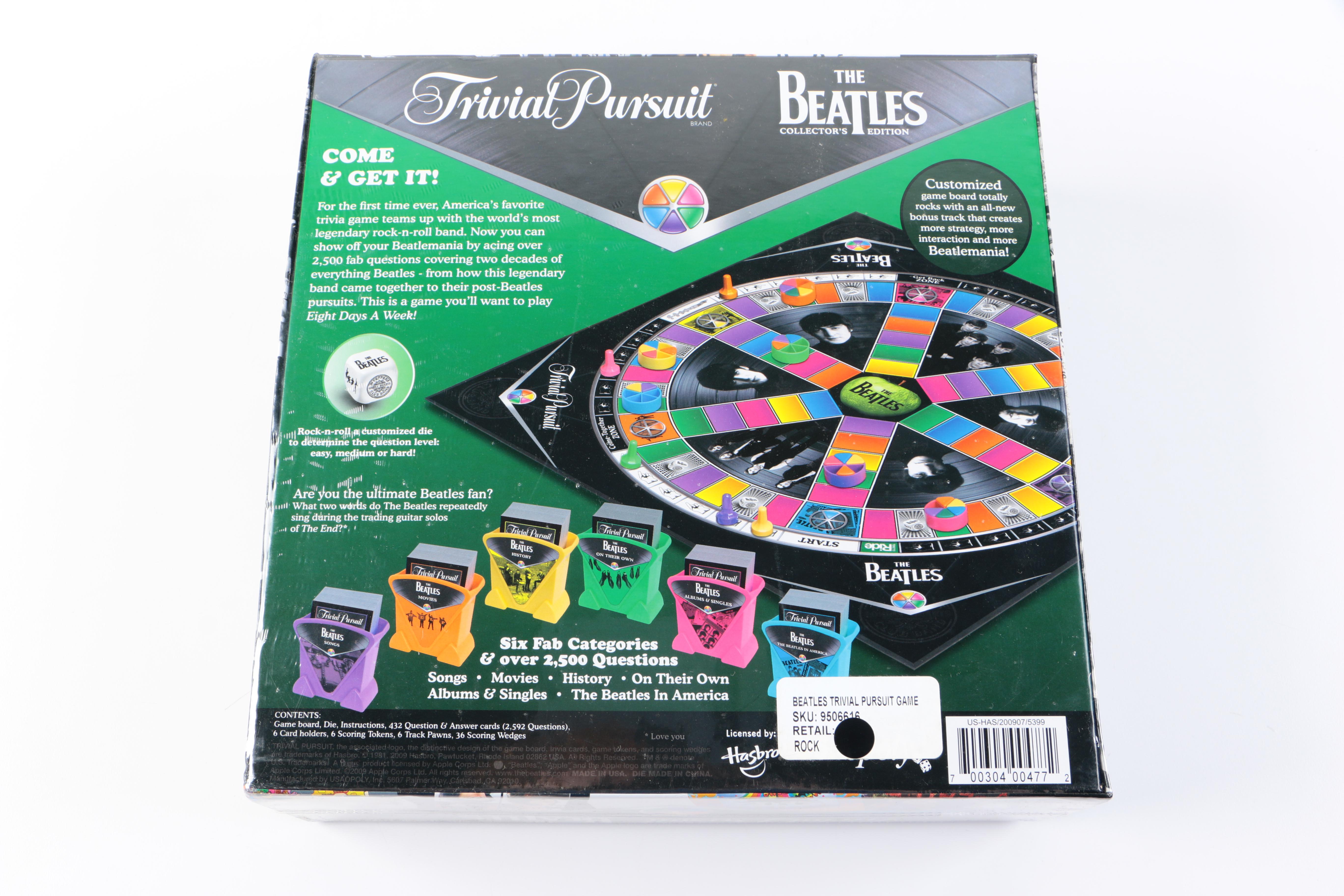 Beatles Games and Puzzles Including "Trivial Pursuit" and "Monopoly"
