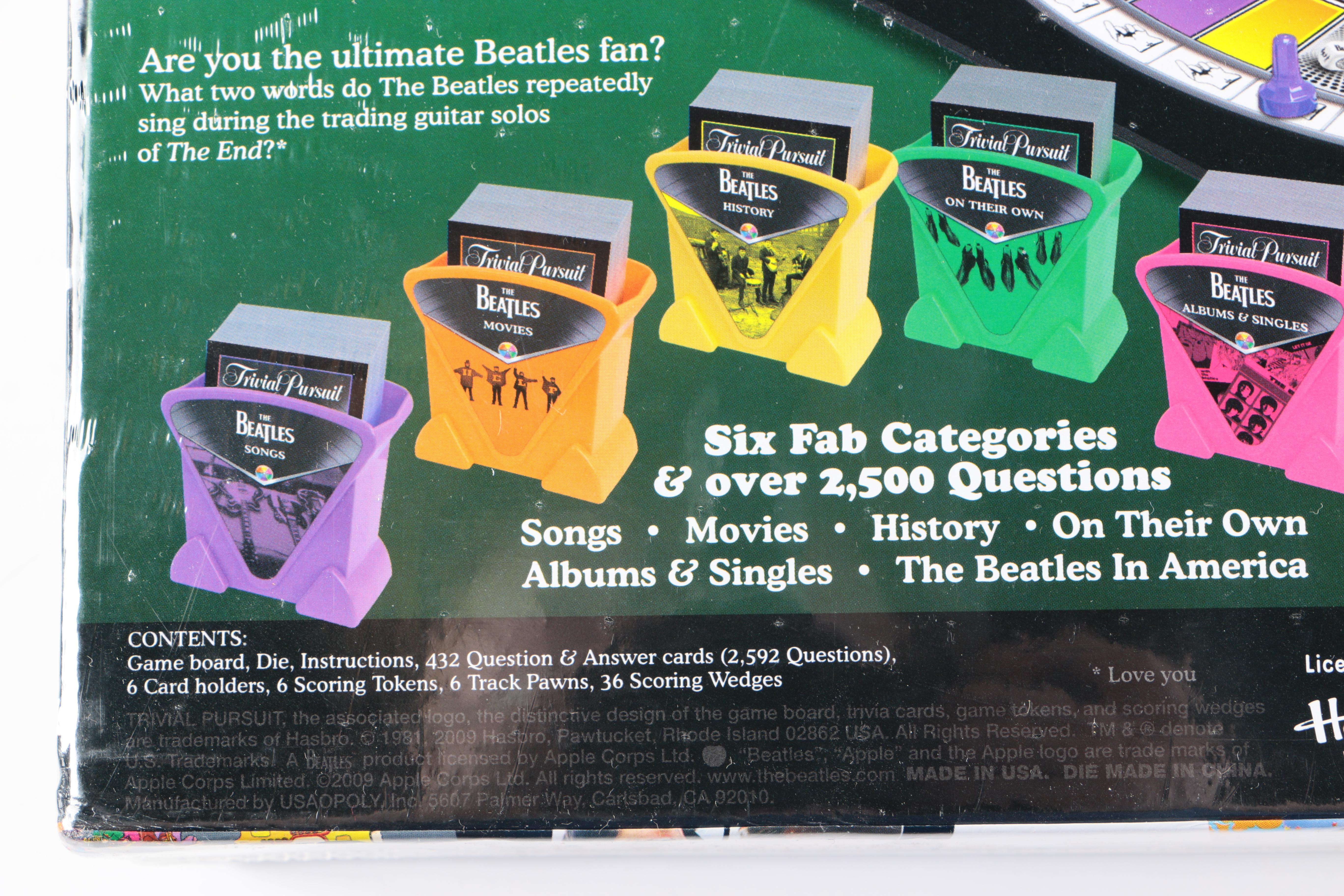 Beatles Games and Puzzles Including "Trivial Pursuit" and "Monopoly"
