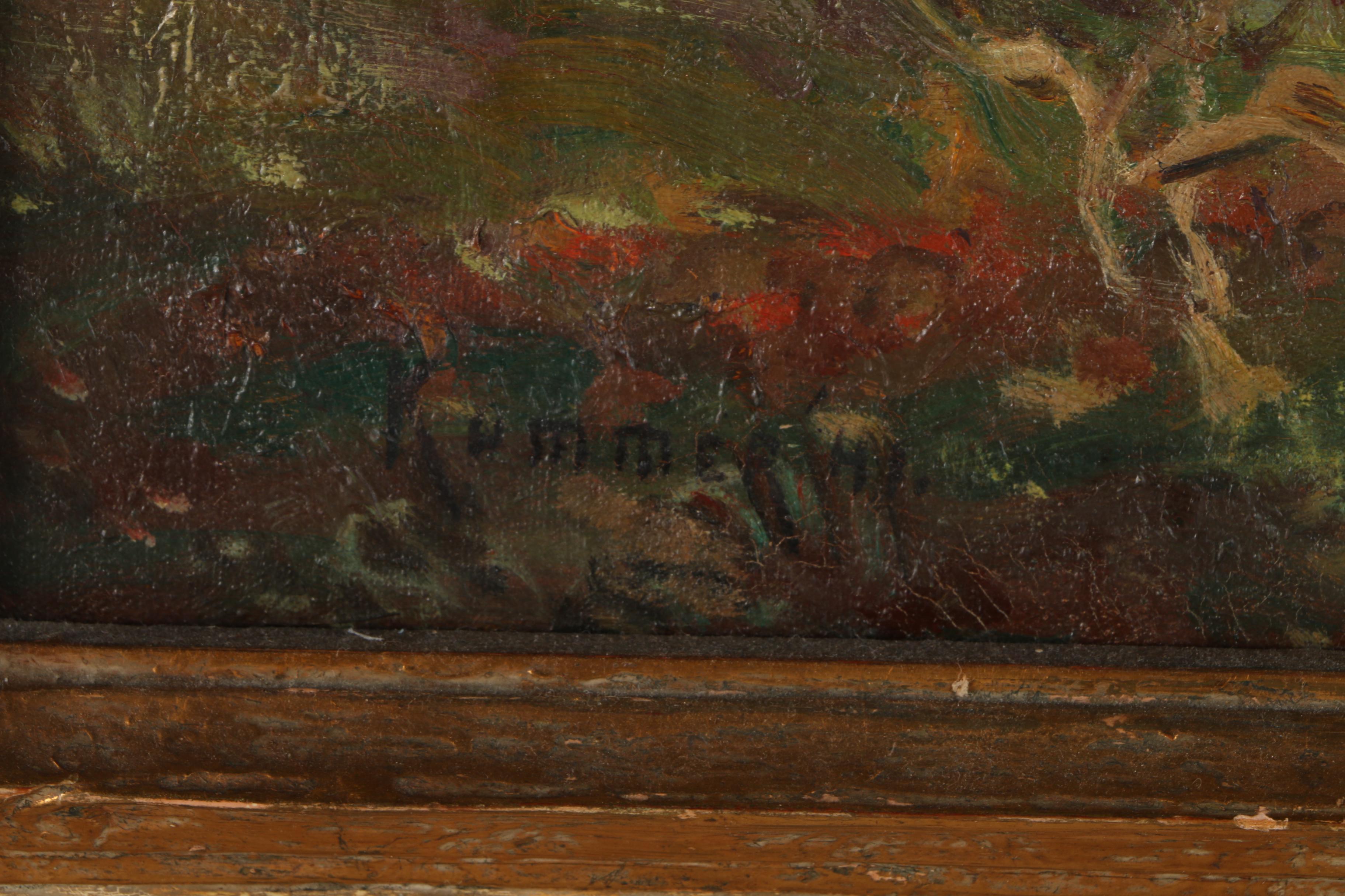 E.G. Kummer Vintage Oil Painting on Canvas "Autumn"