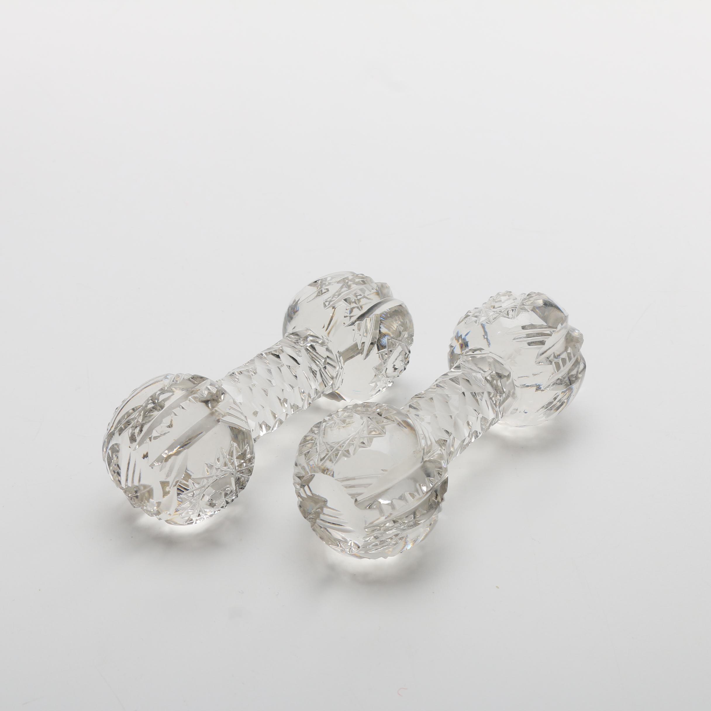 Collection of Nine Crystal and Glass Knife Rests