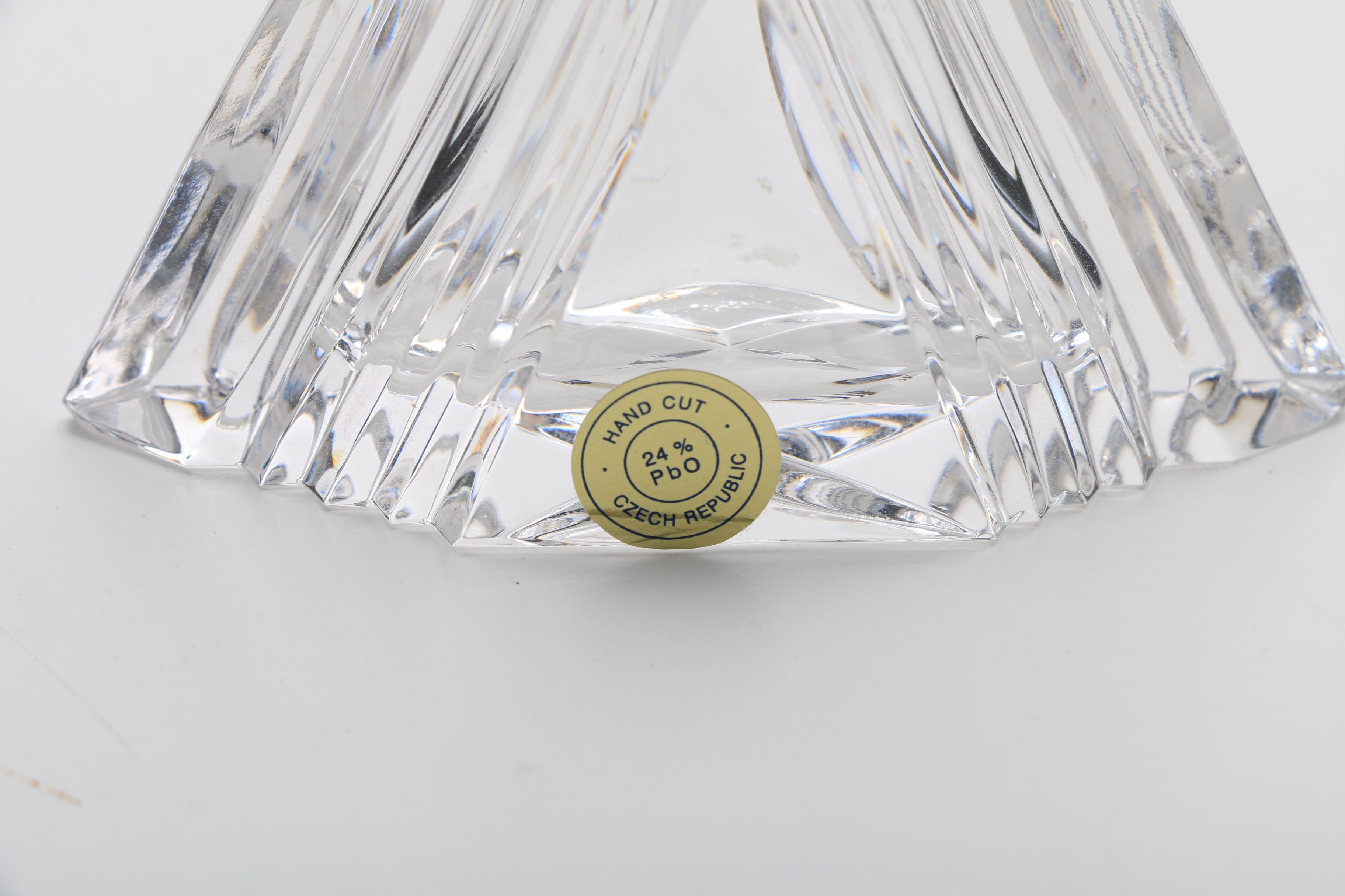 Crystal and Glass Perfume Bottles with Mirrored Vanity Tray