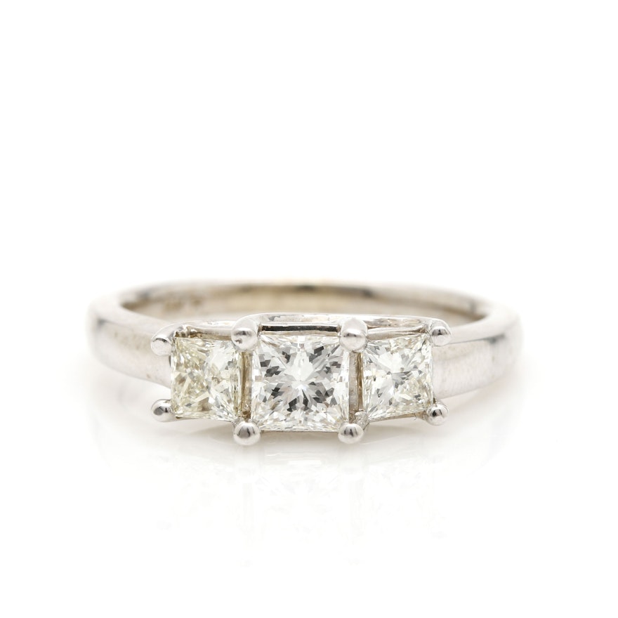 14K White Gold Diamond Ring