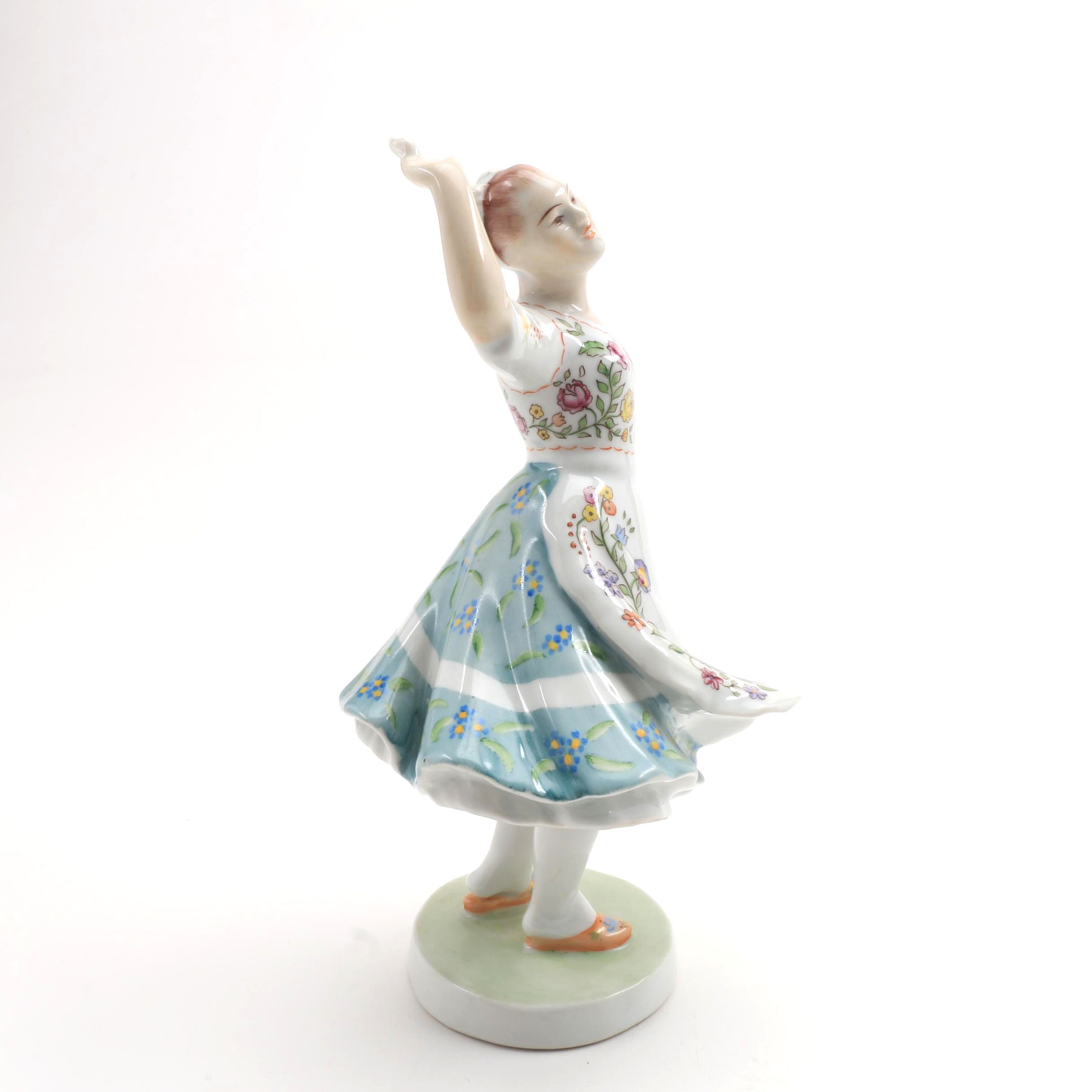 Zsolnay Porcelain Figurine of Young Woman
