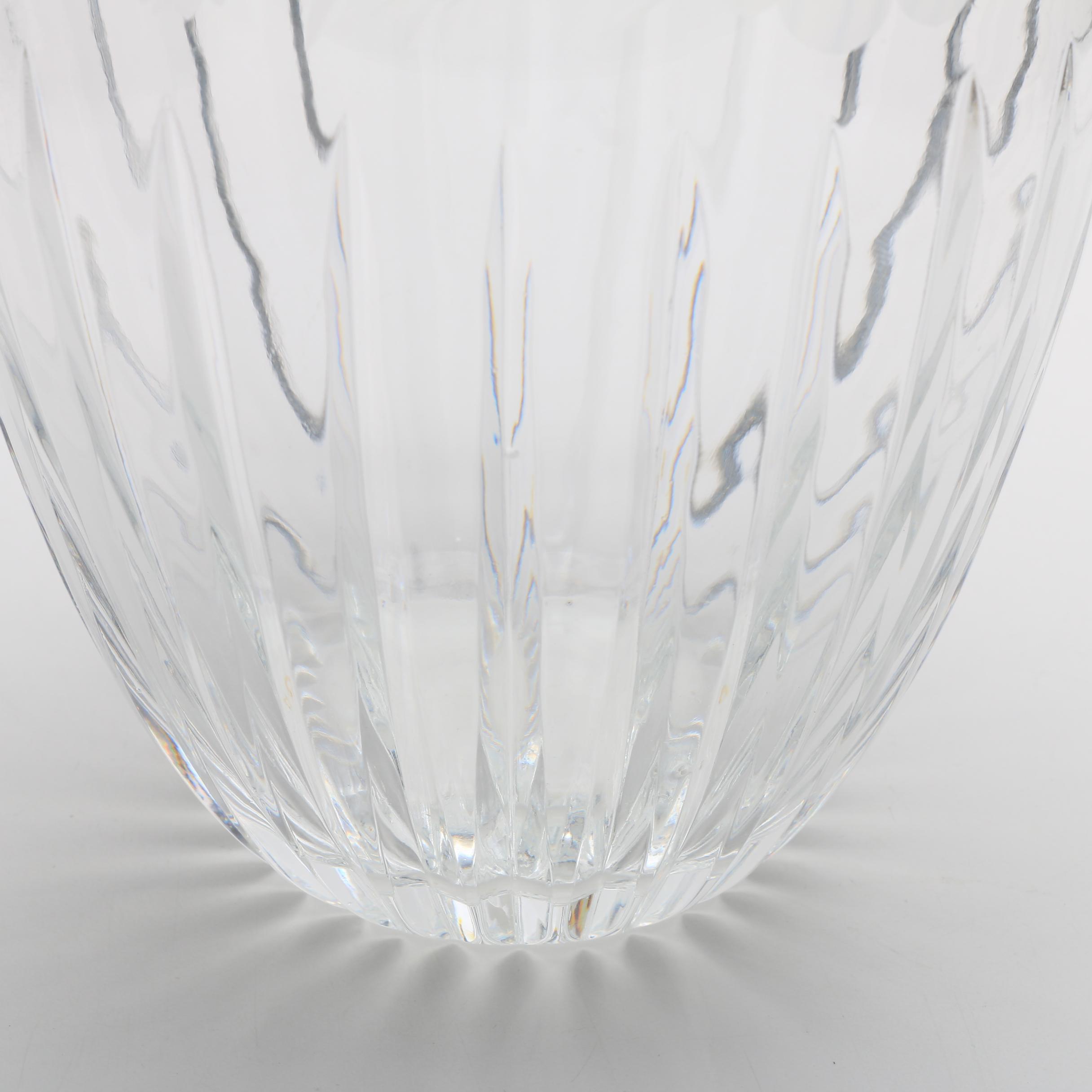 Cut Crystal Vase with Floral Motif