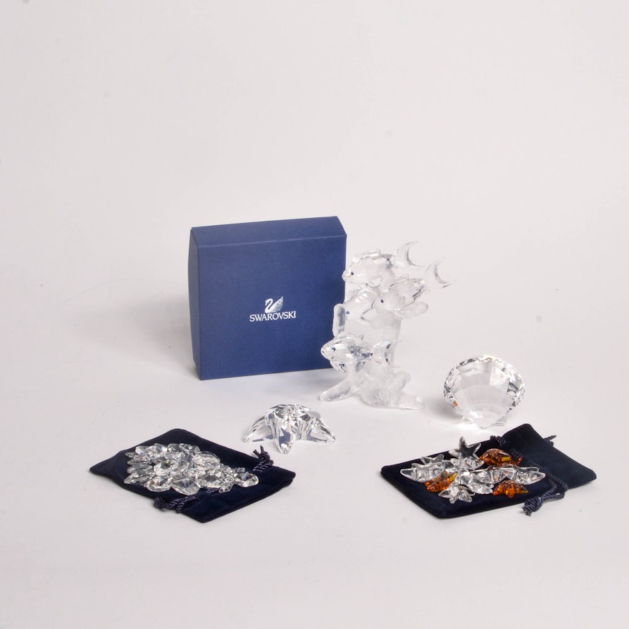 Swarovski Crystal Sea-Themed Figurines