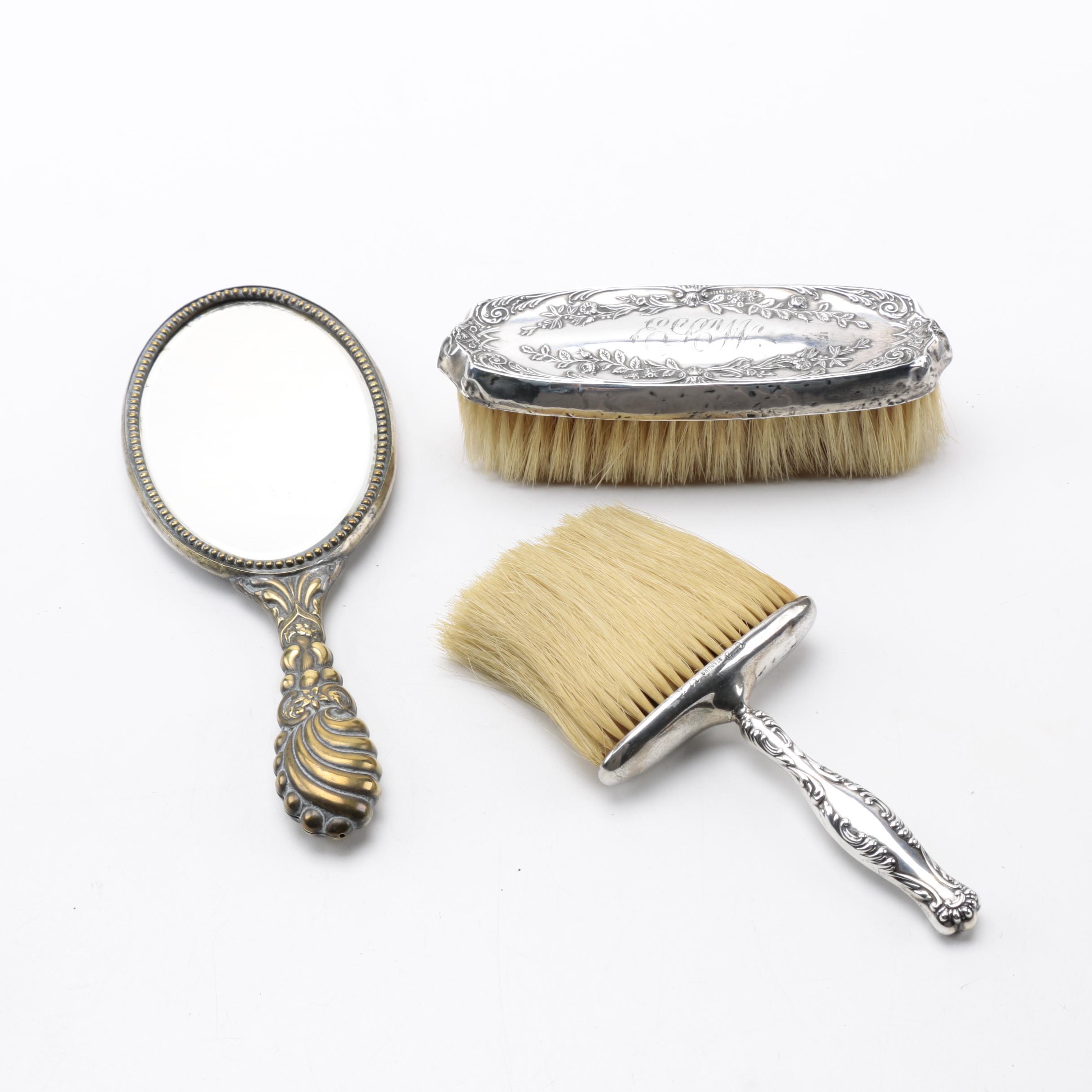 Sterling and Silver Plate Silver Vanity Pieces