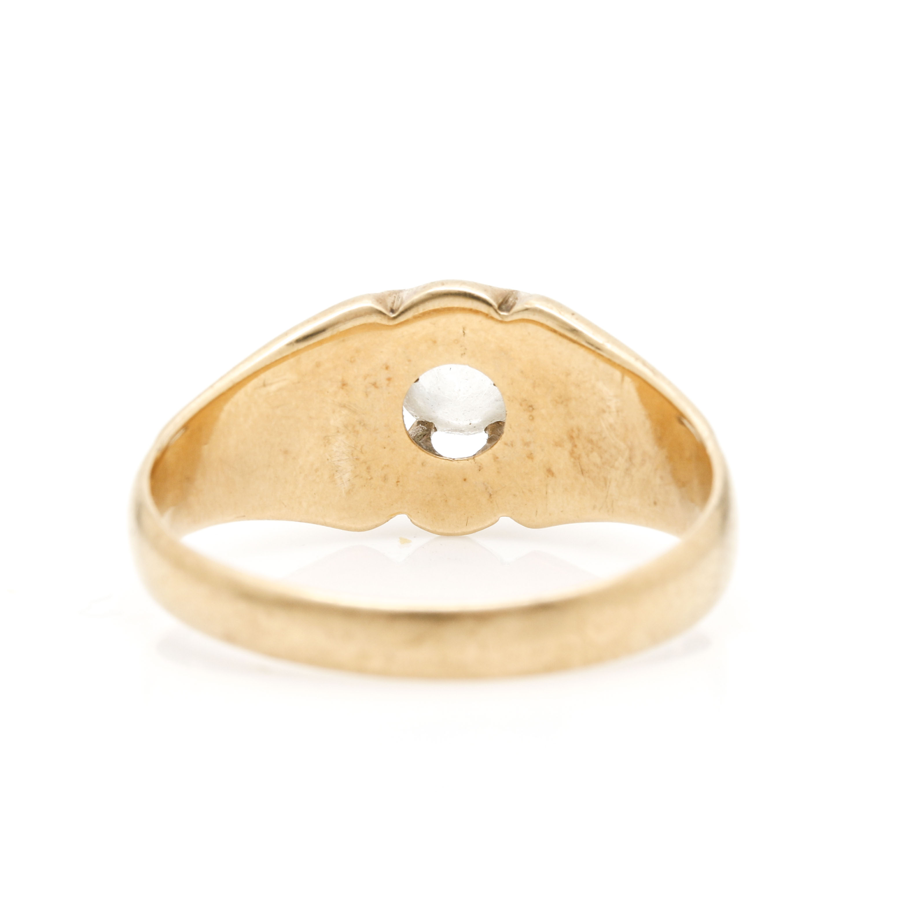 14K Yellow Gold White Sapphire Ring