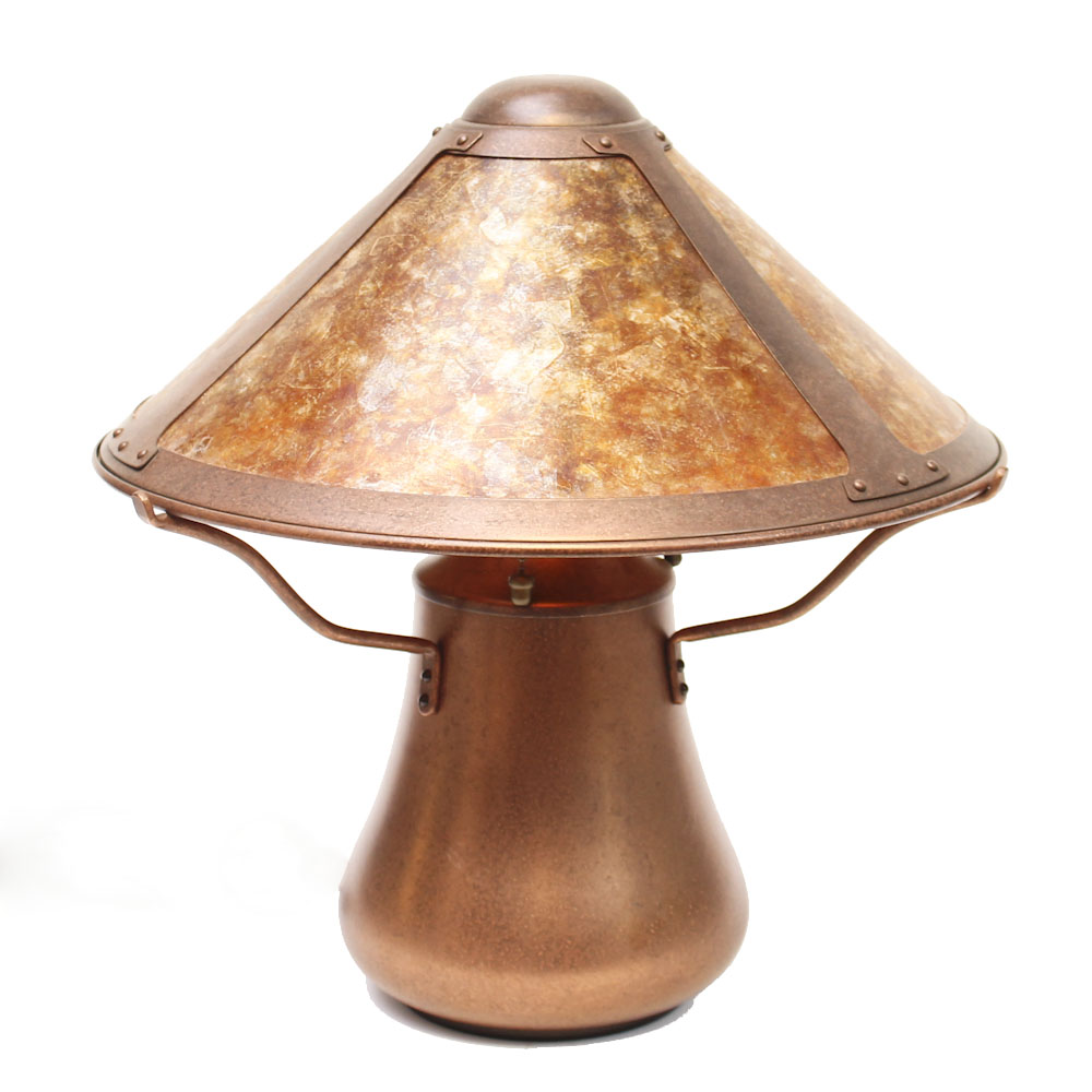 Copper Table Lamp with Mica and Copper Shade