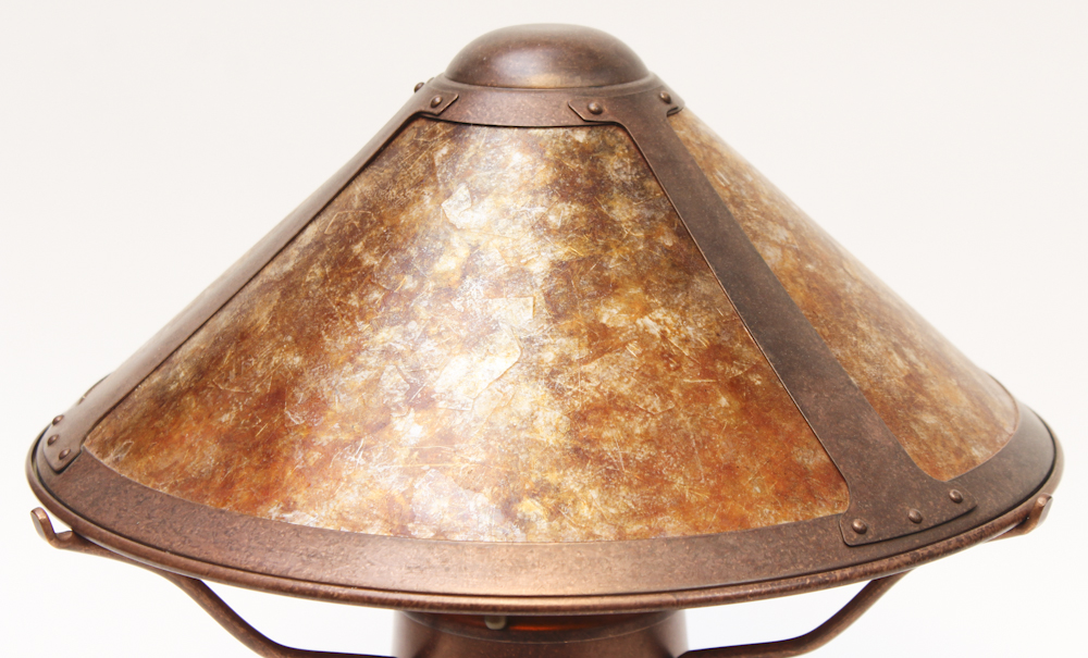 Copper Table Lamp with Mica and Copper Shade