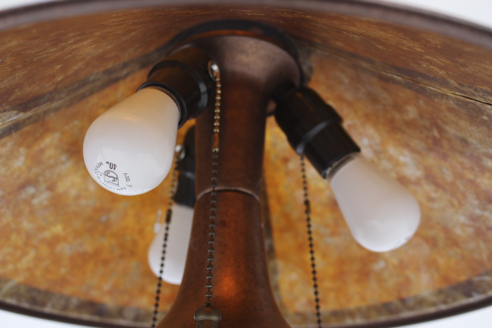 Copper Table Lamp with Mica and Copper Shade