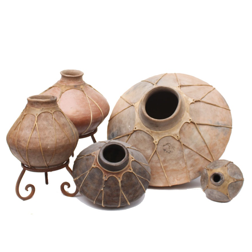 Collection of Handbuilt Stoneware Jugs and Vessels