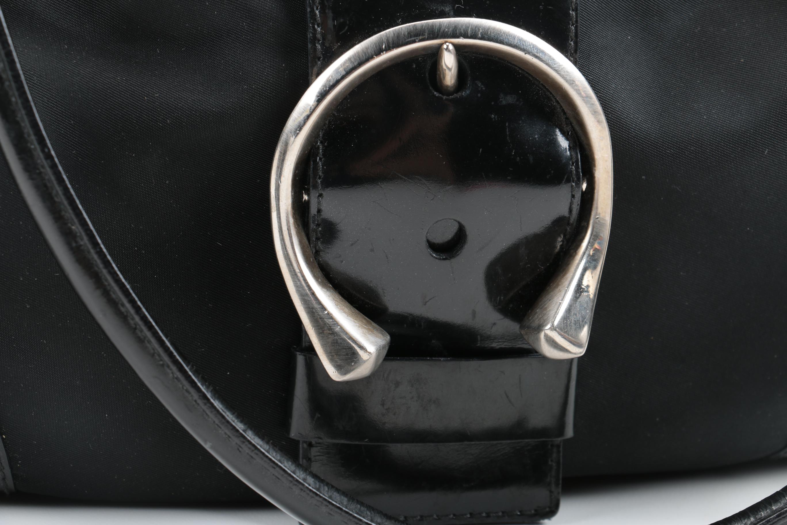 Prada Nylon and Leather Shoulder Bag