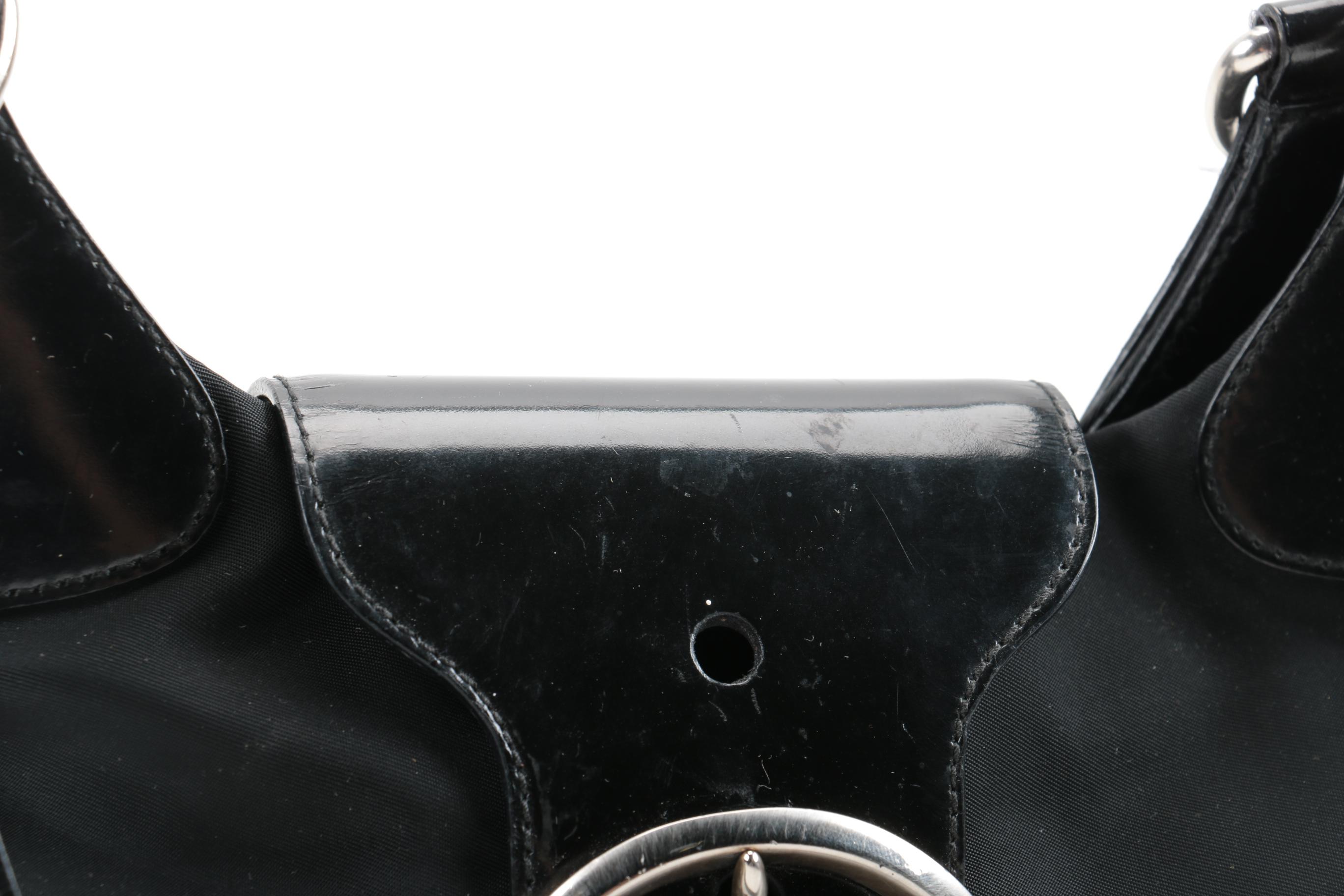 Prada Nylon and Leather Shoulder Bag