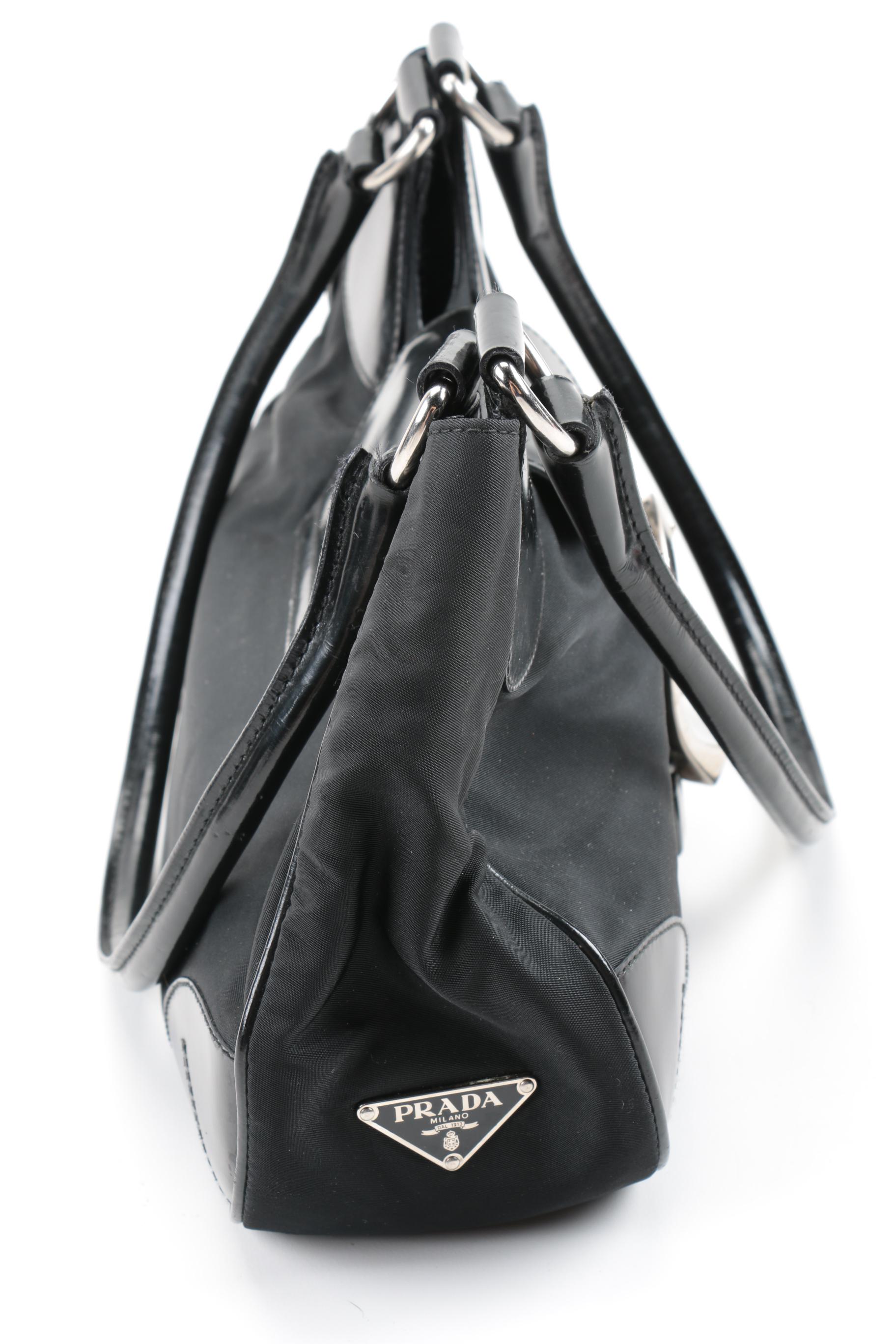 Prada Nylon and Leather Shoulder Bag