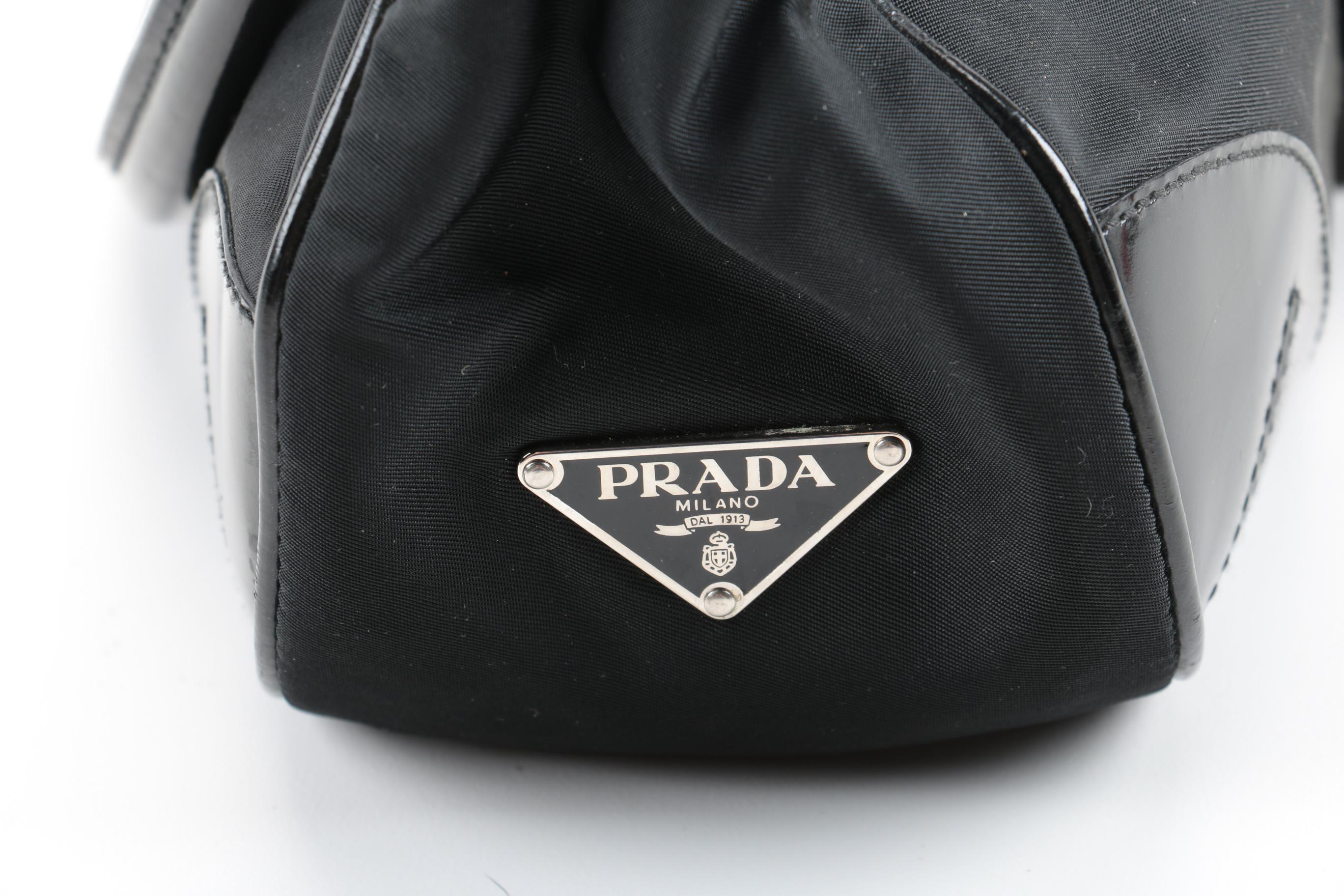 Prada Nylon and Leather Shoulder Bag