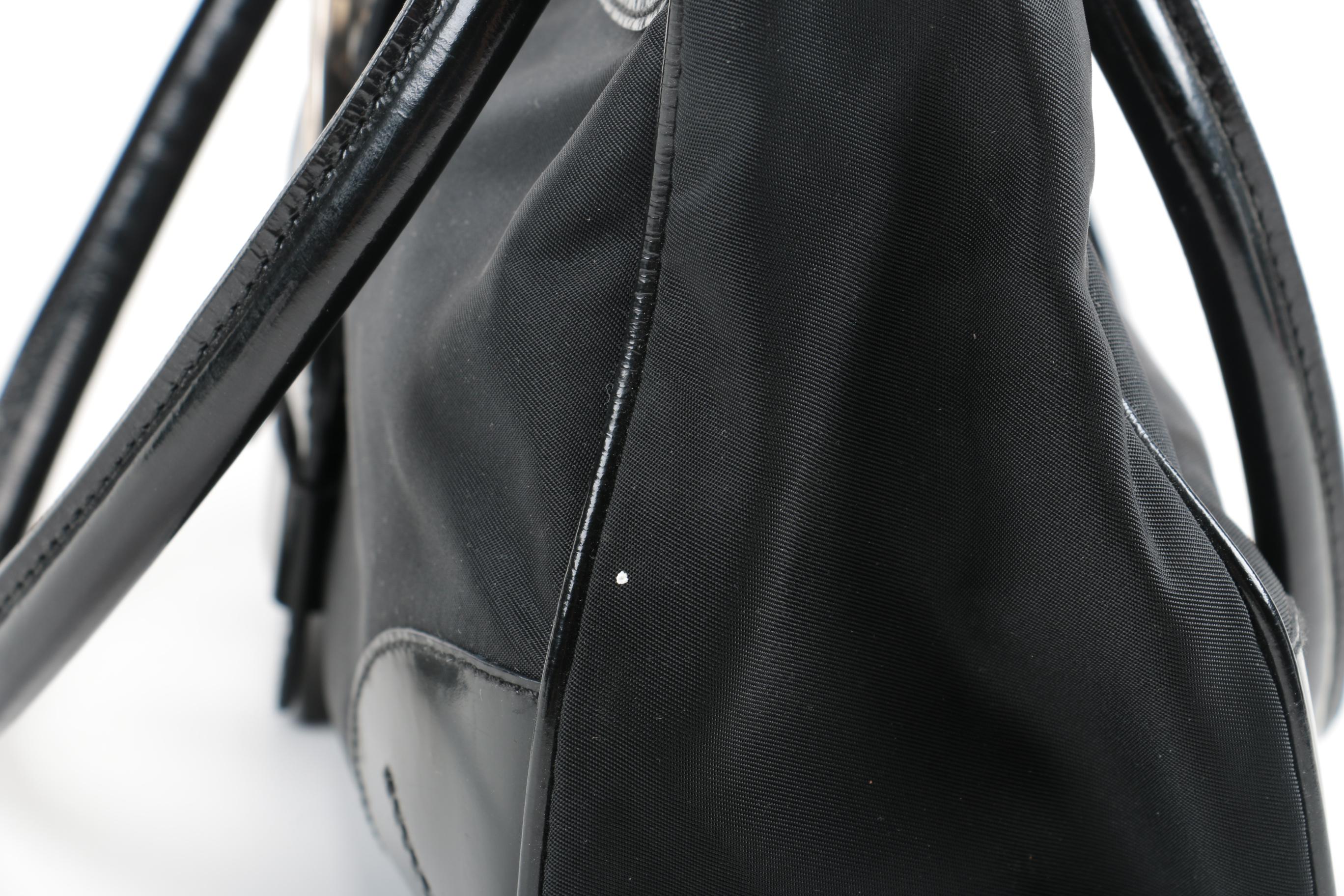 Prada Nylon and Leather Shoulder Bag