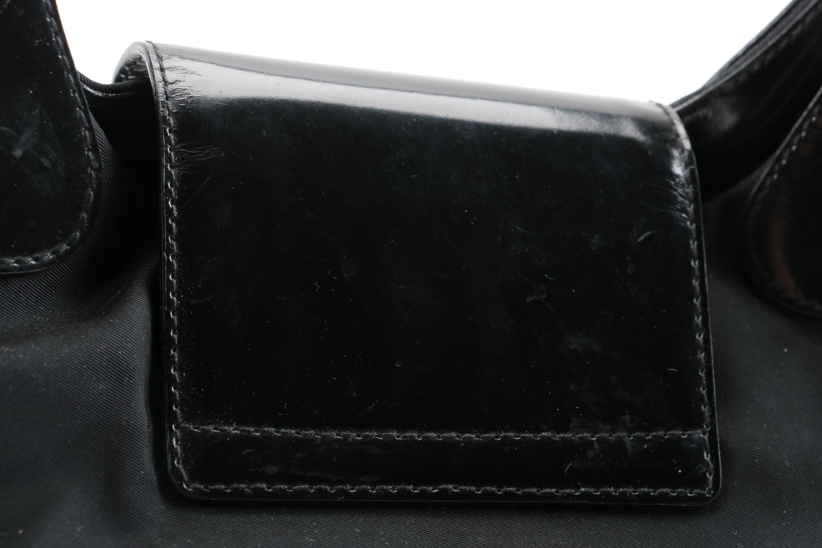 Prada Nylon and Leather Shoulder Bag