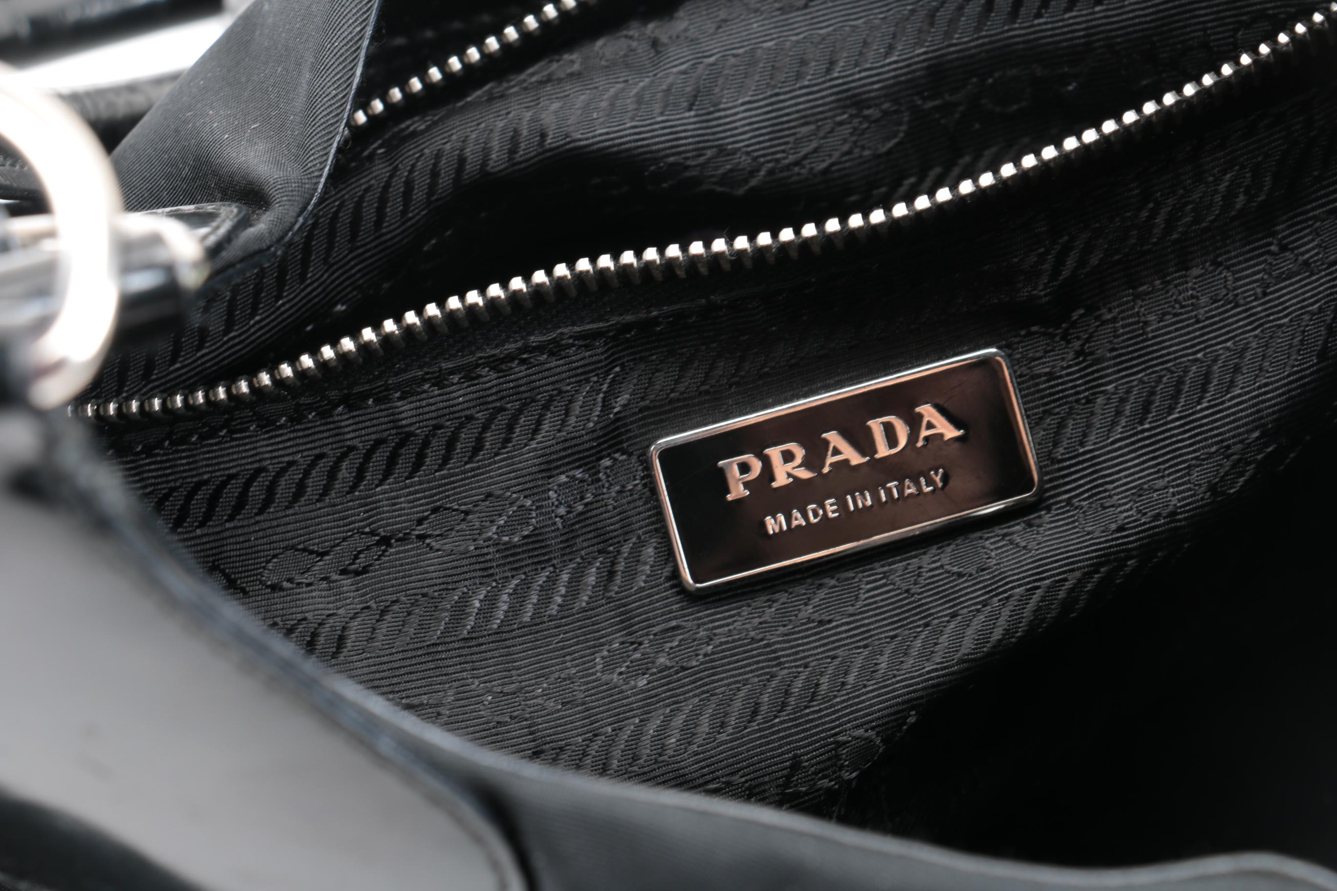 Prada Nylon and Leather Shoulder Bag