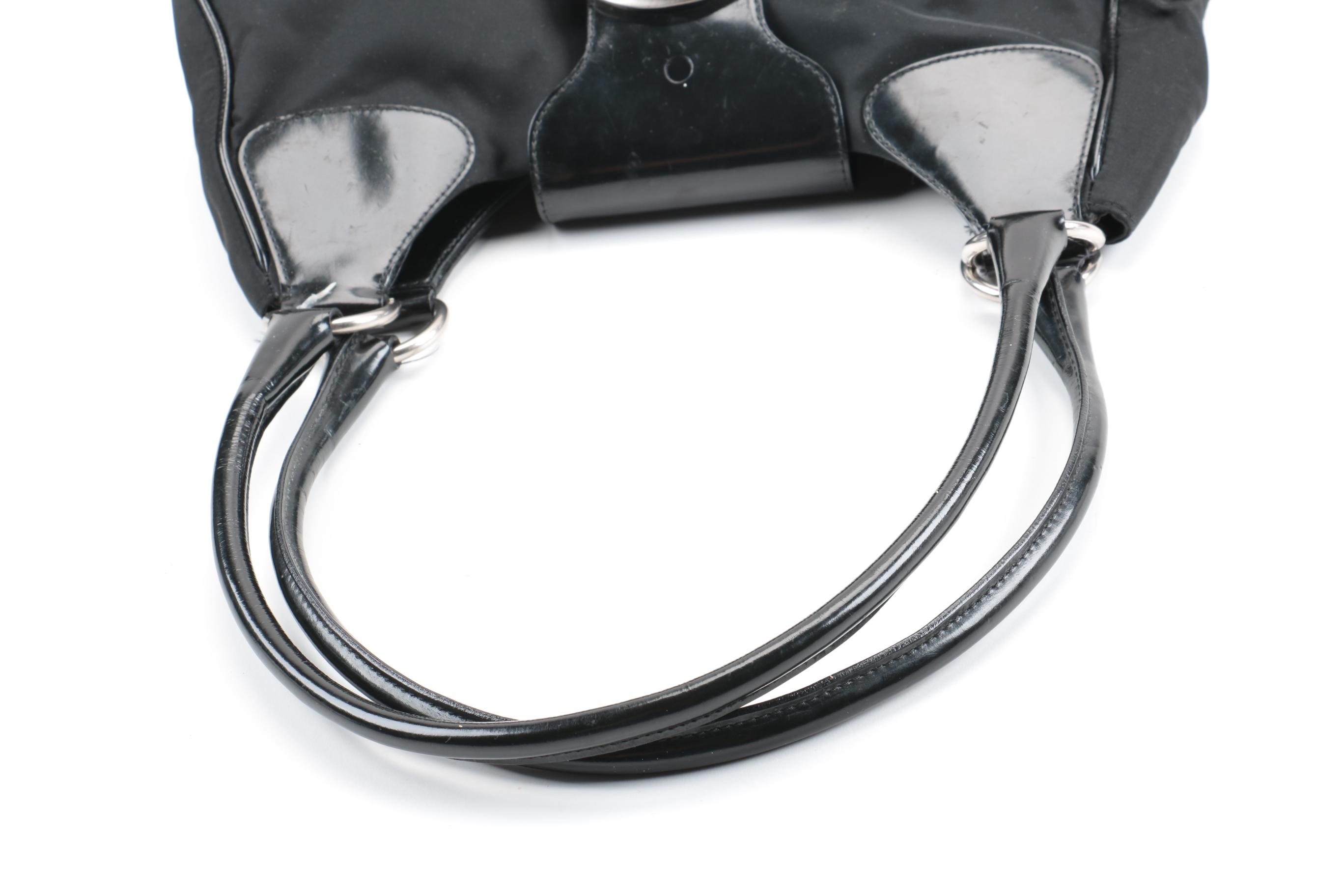 Prada Nylon and Leather Shoulder Bag