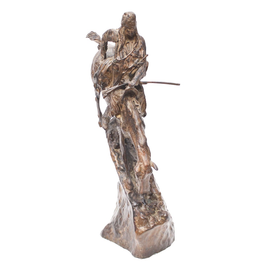 After Frederic Remington "The Mountain Man" in Bronze