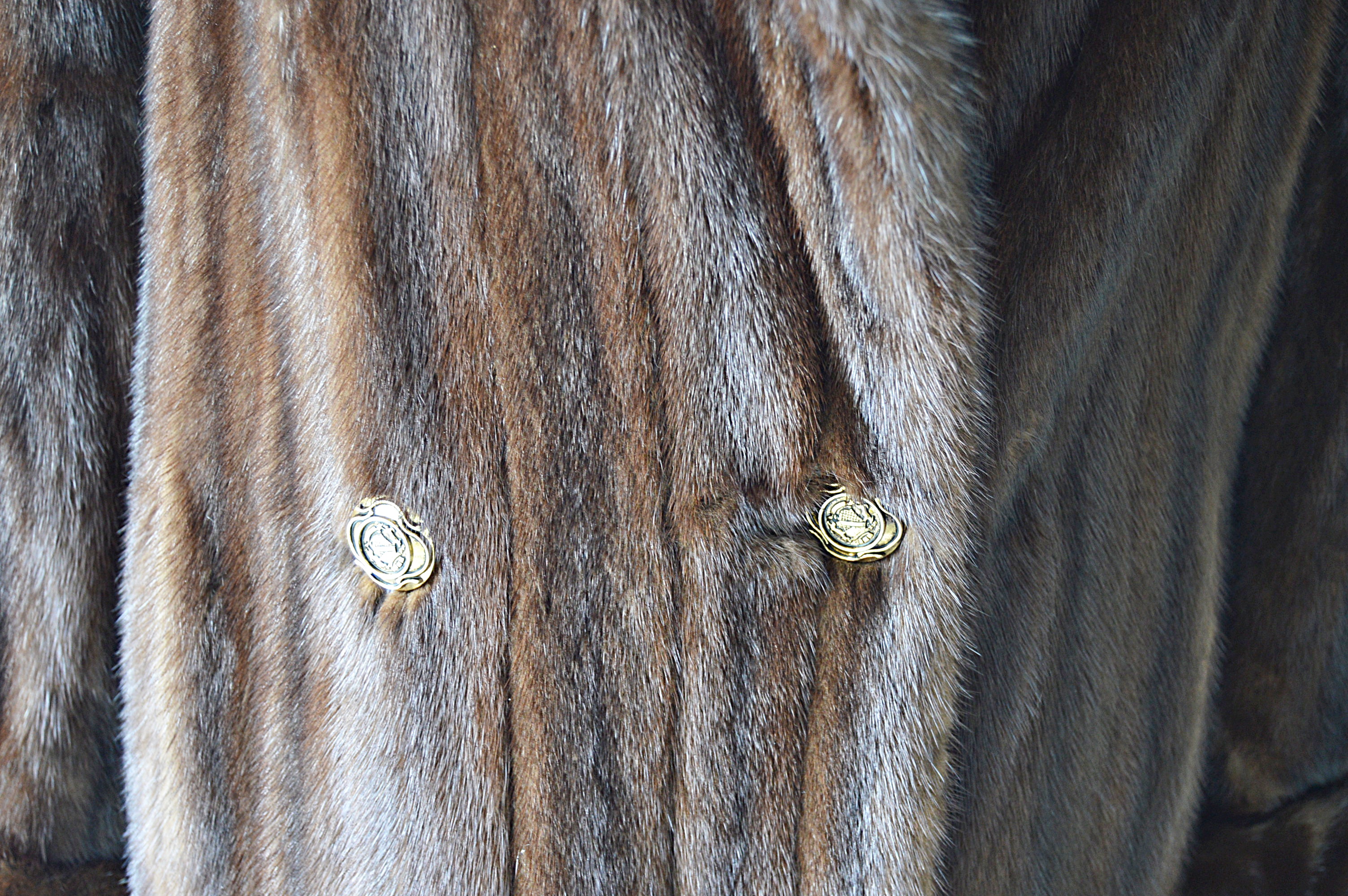 Kotsovos Perry Ellis Mahogany Mink Fur Coat