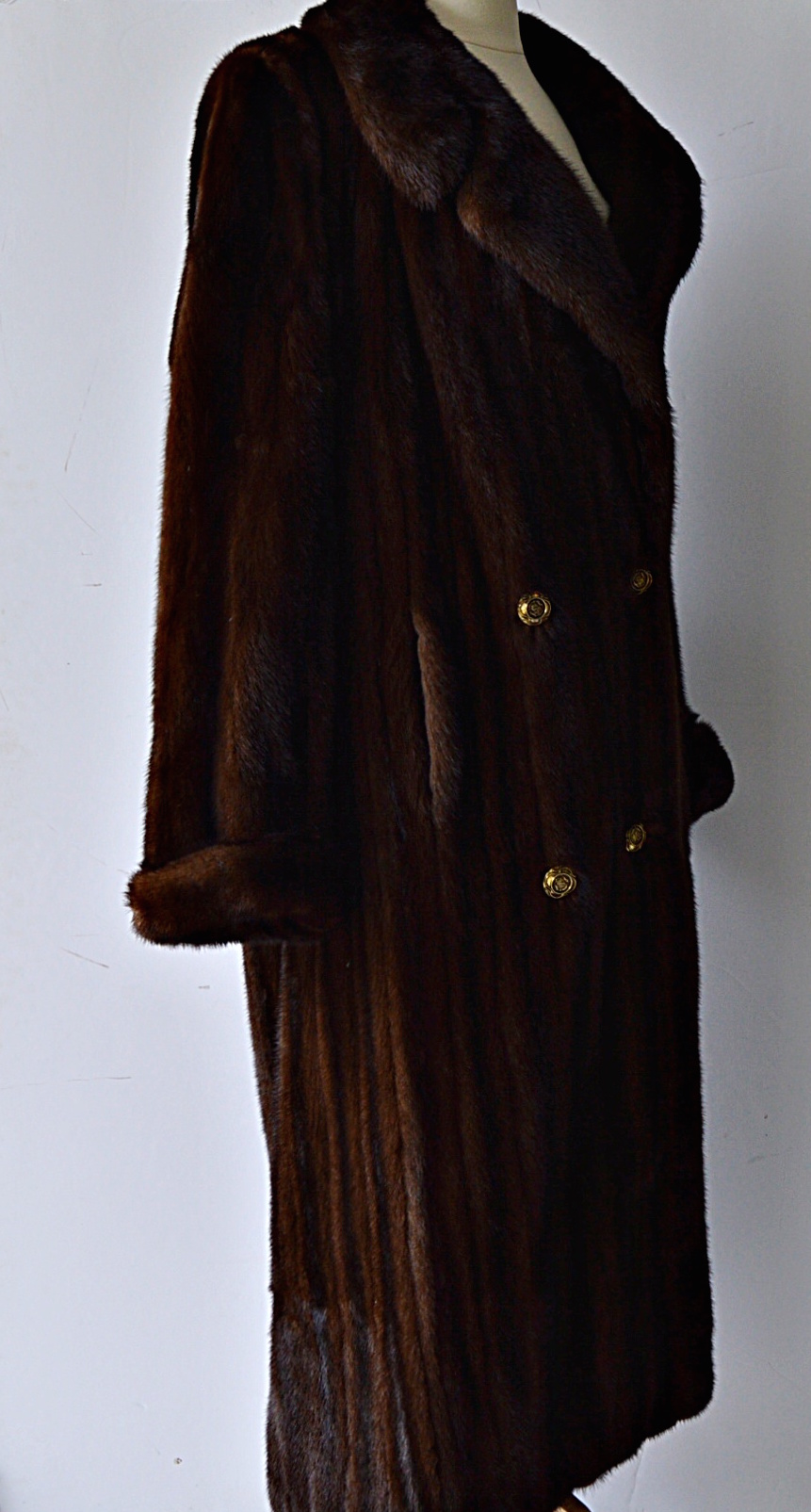 Kotsovos Perry Ellis Mahogany Mink Fur Coat