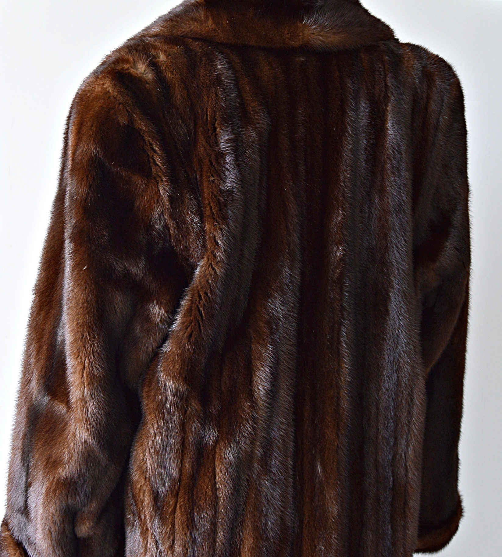 Kotsovos Perry Ellis Mahogany Mink Fur Coat