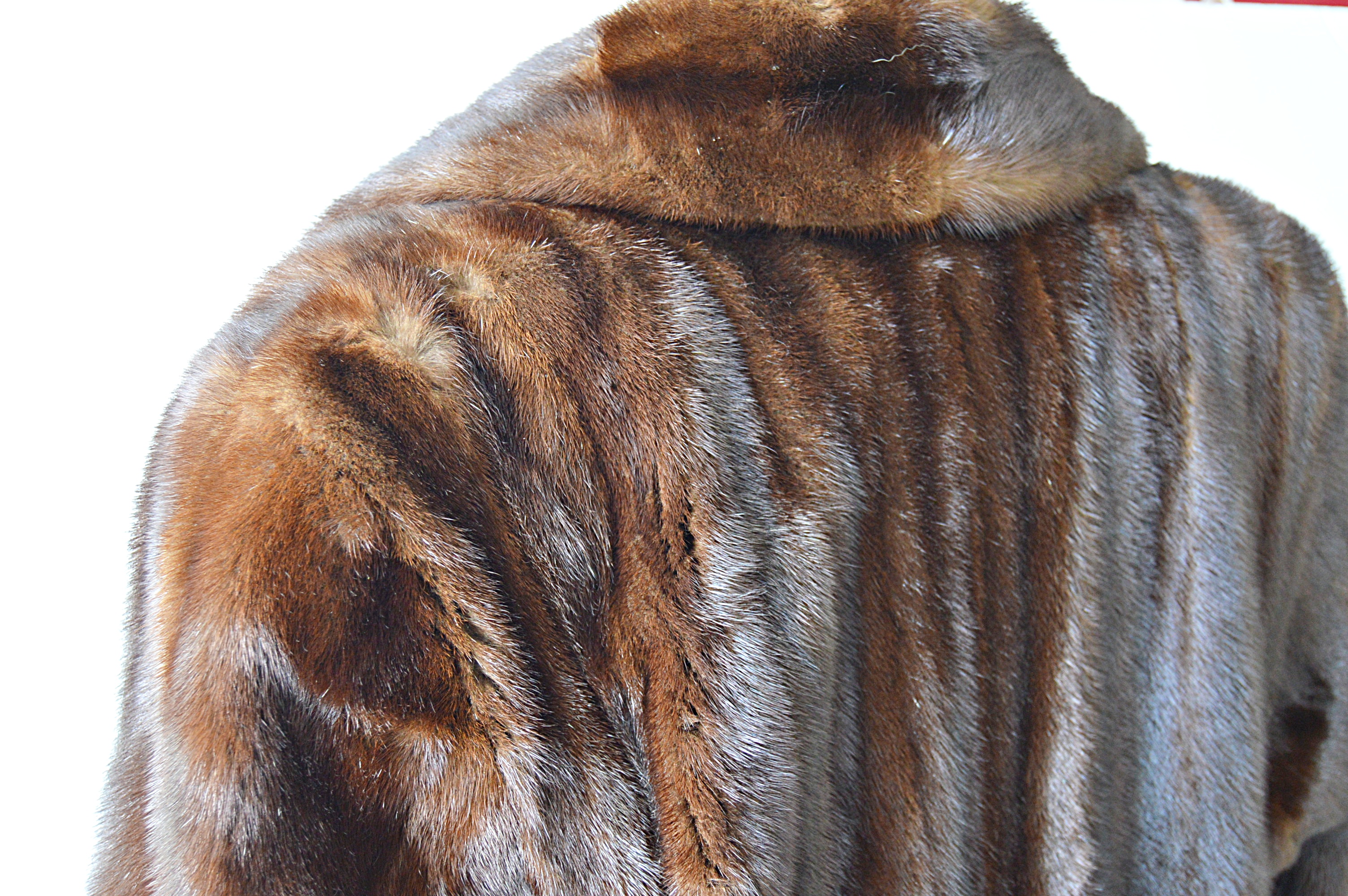 Kotsovos Perry Ellis Mahogany Mink Fur Coat