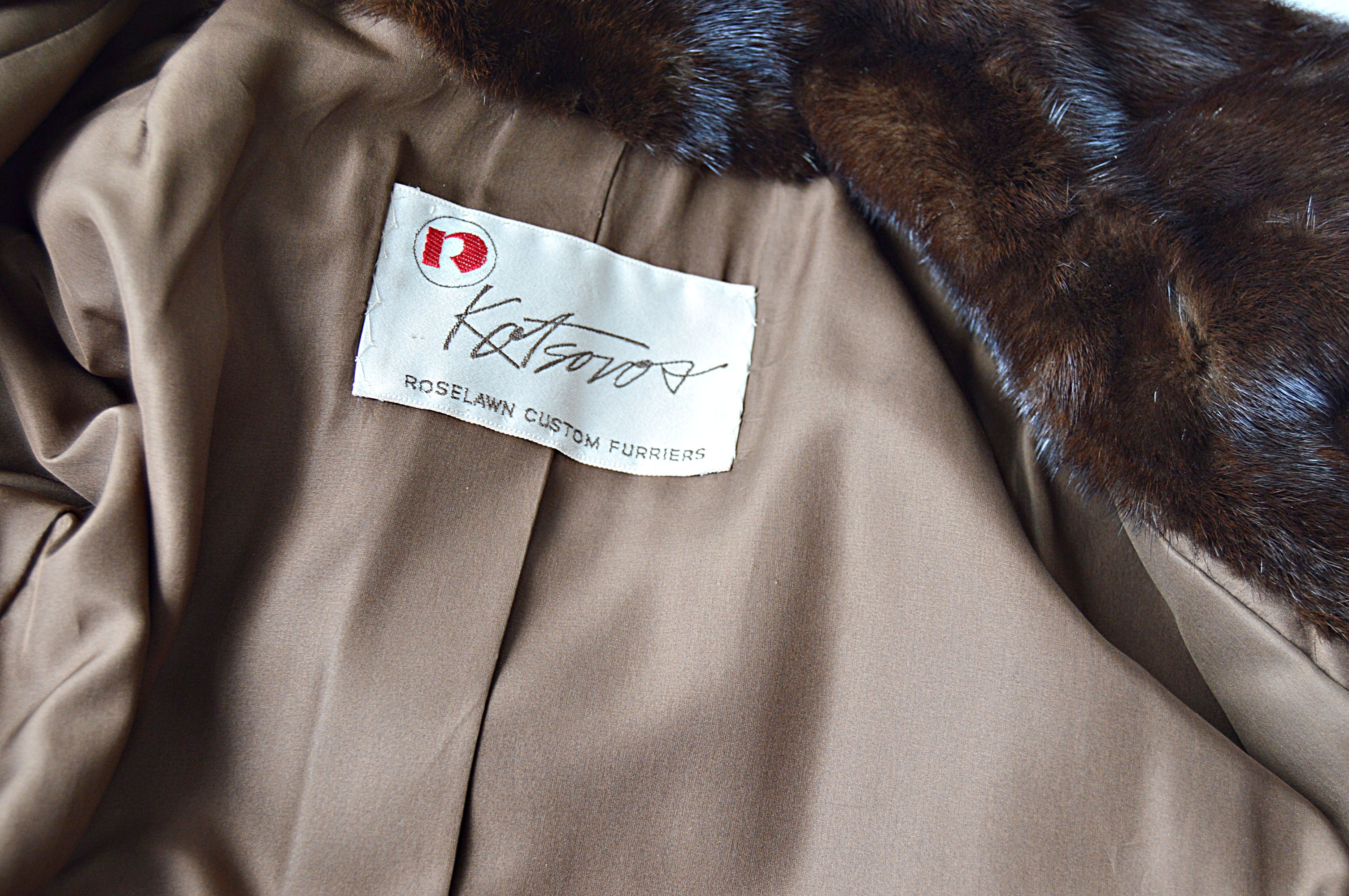 Kotsovos Perry Ellis Mahogany Mink Fur Coat